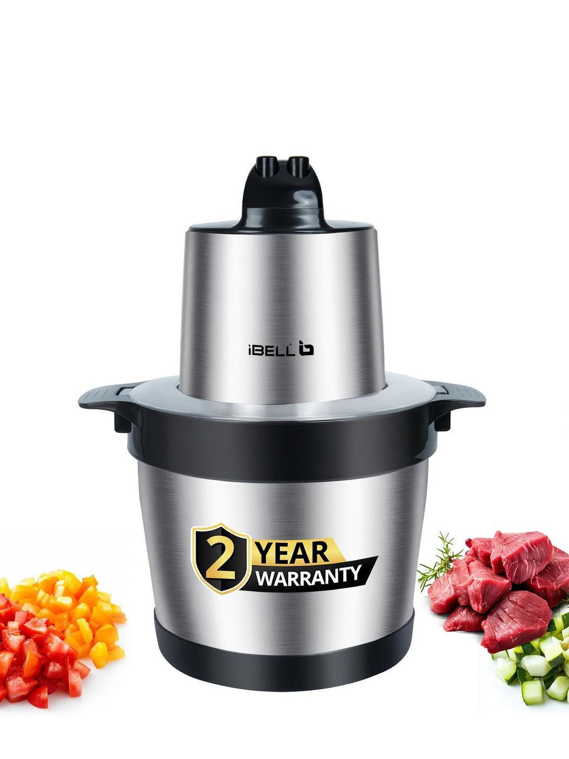 Image of iBELL MT600SM 1800W Meat Mincer, 6L SS Bowl, Vegetable -Fruit - Nut Chopper, Electric Meat Grinder