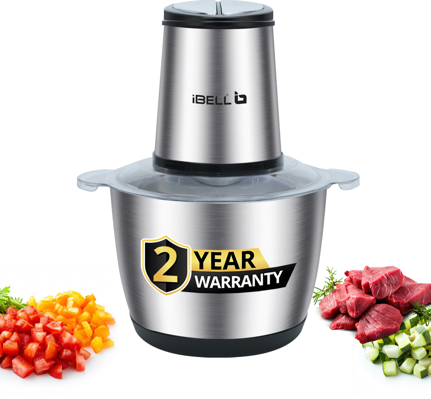 Image of iBELL MT300SM Electric chopper 3L SS Bowl,800W, Multi Purpose for Meat /Vegetables /Nuts Electric Meat Grinder