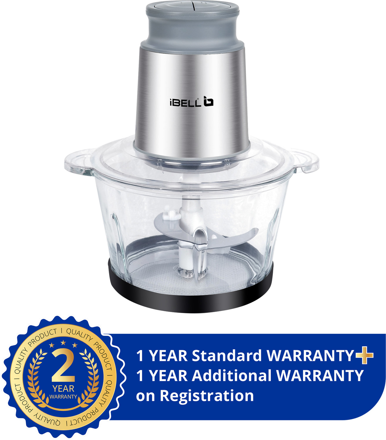 Image of iBELL MT200GPRO 700W Chopper, 2L Glass Bowl, Multi-Purpose with Accessories Electric Meat Grinder