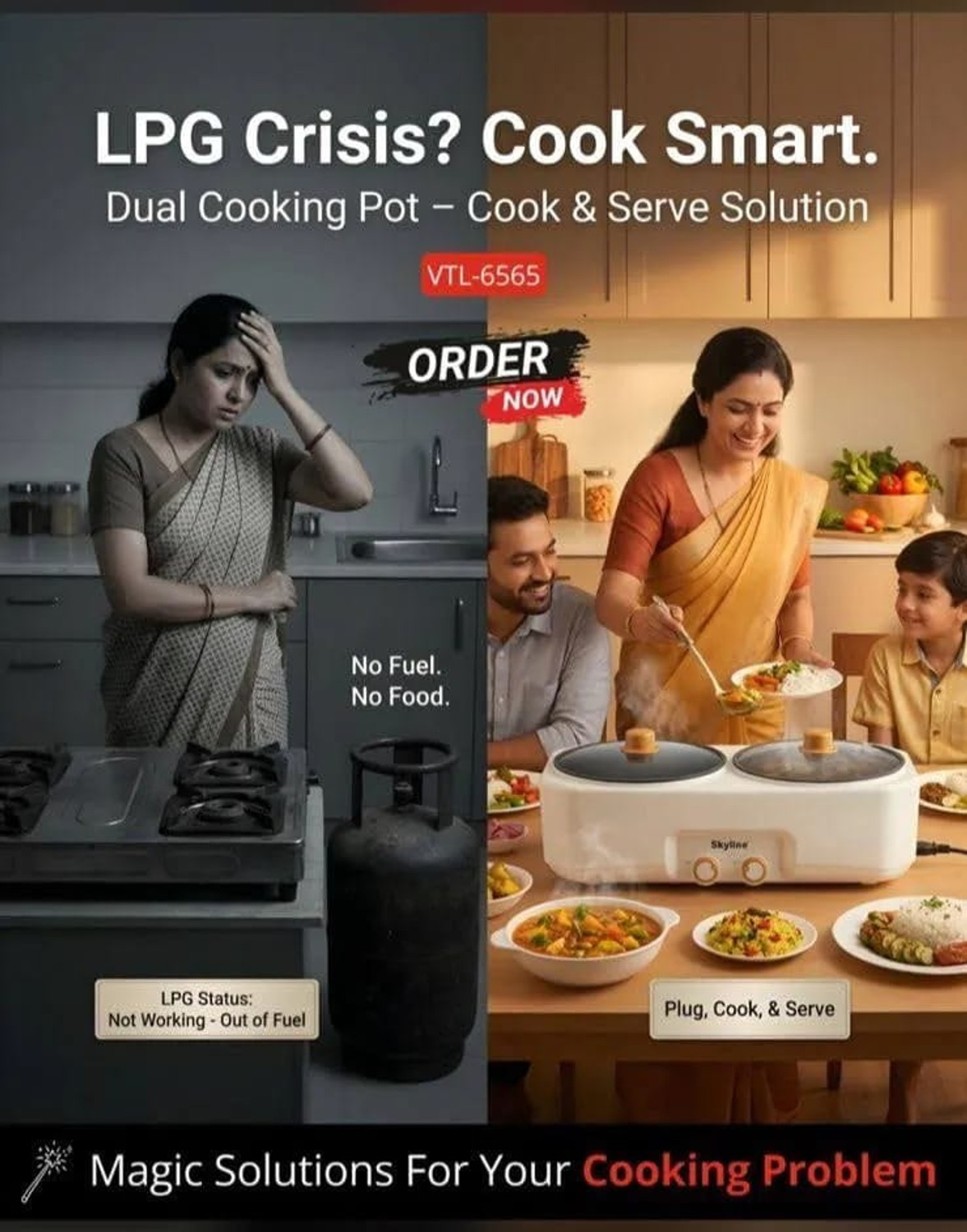 Dual Cooking Pot (Cook n Serve) 2 x 1.5 Ltr. — Skyline