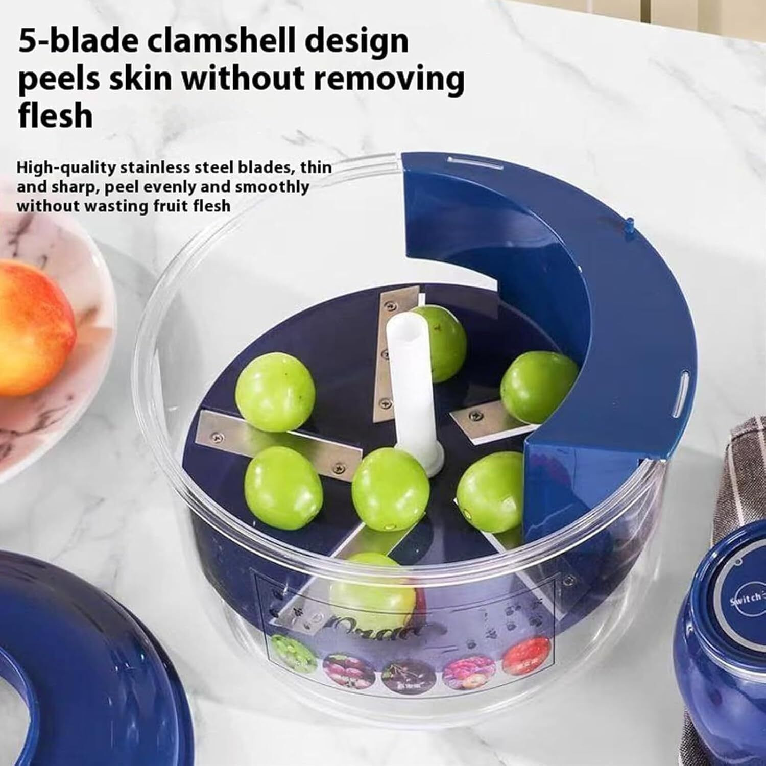 Image of opriQ Electric Grape Peeling Machine, Garlic Peeler Machine,Effortless Peeling Tool Electric Peeler