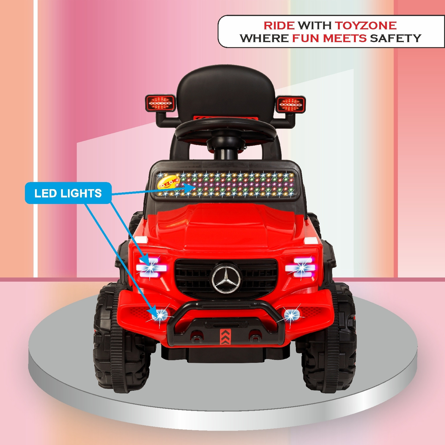 Image of Miss & Chief Posh Rechargeable Car 6V & 6.5Ah Battery(Ages 2+)| Bluetooth & USB Music Player Car Battery Operated Ride On