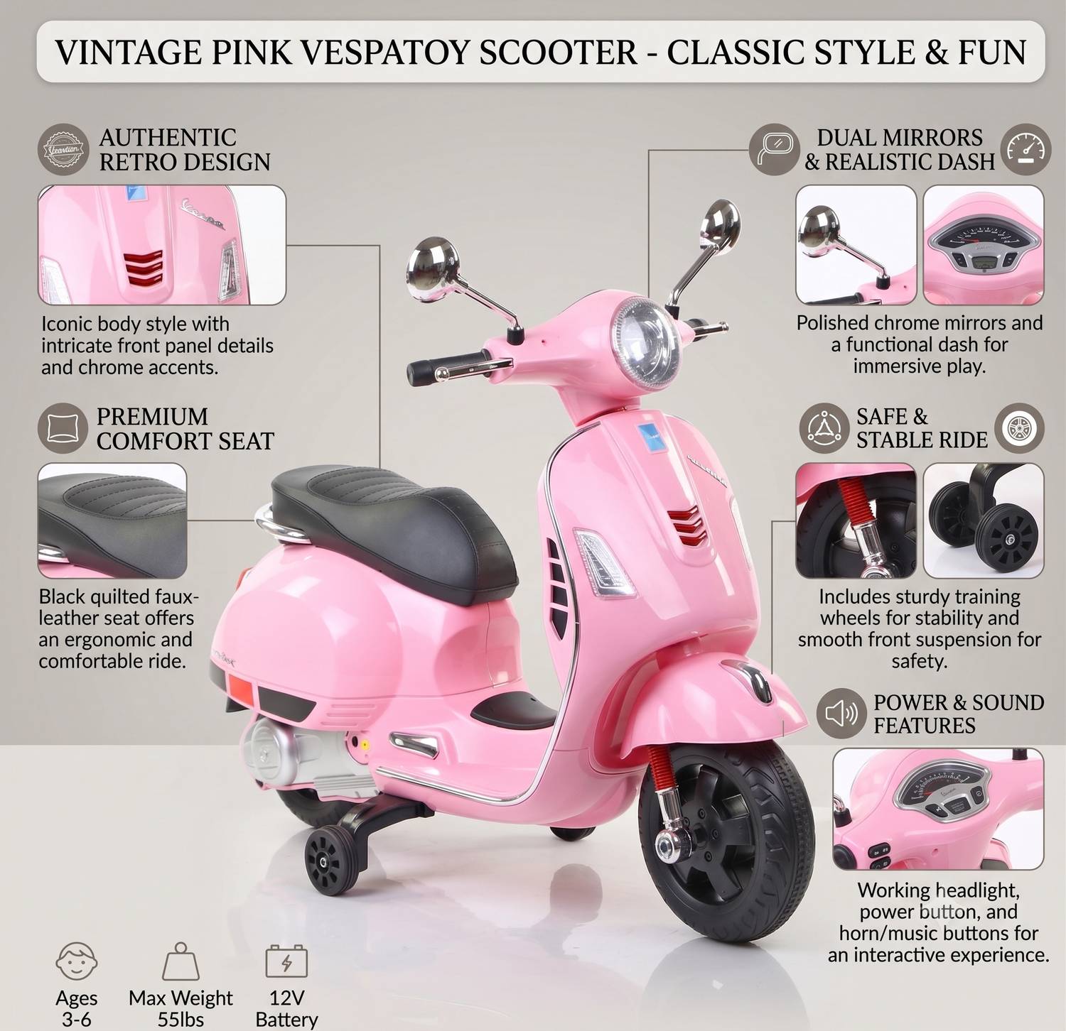 Kidscruser Electric Ride-On Scooter for Ages 2-4 - Image 3