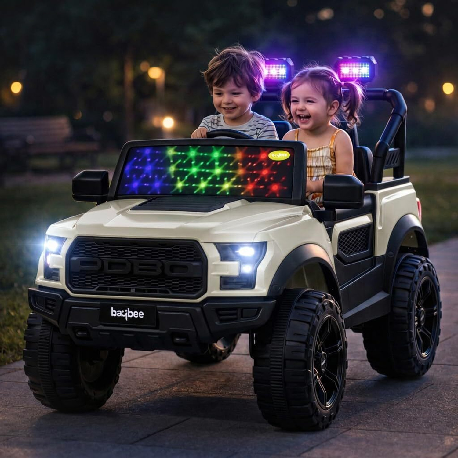 Image of baybee POBO Kids Car Battery Jeep with Bluetooth, Music Jeep Battery Operated Ride On Jeep Battery Operated Ride On