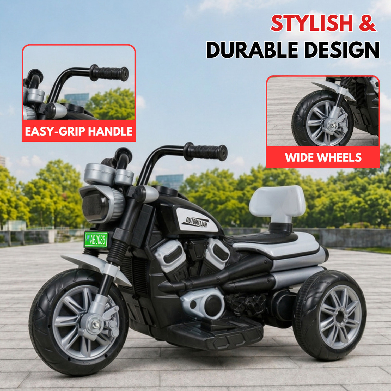 Image of A+13 TOYS Haleimotuo Battery Operated Bike for Kids with Music & LED Headlight Bike Battery Operated Ride On