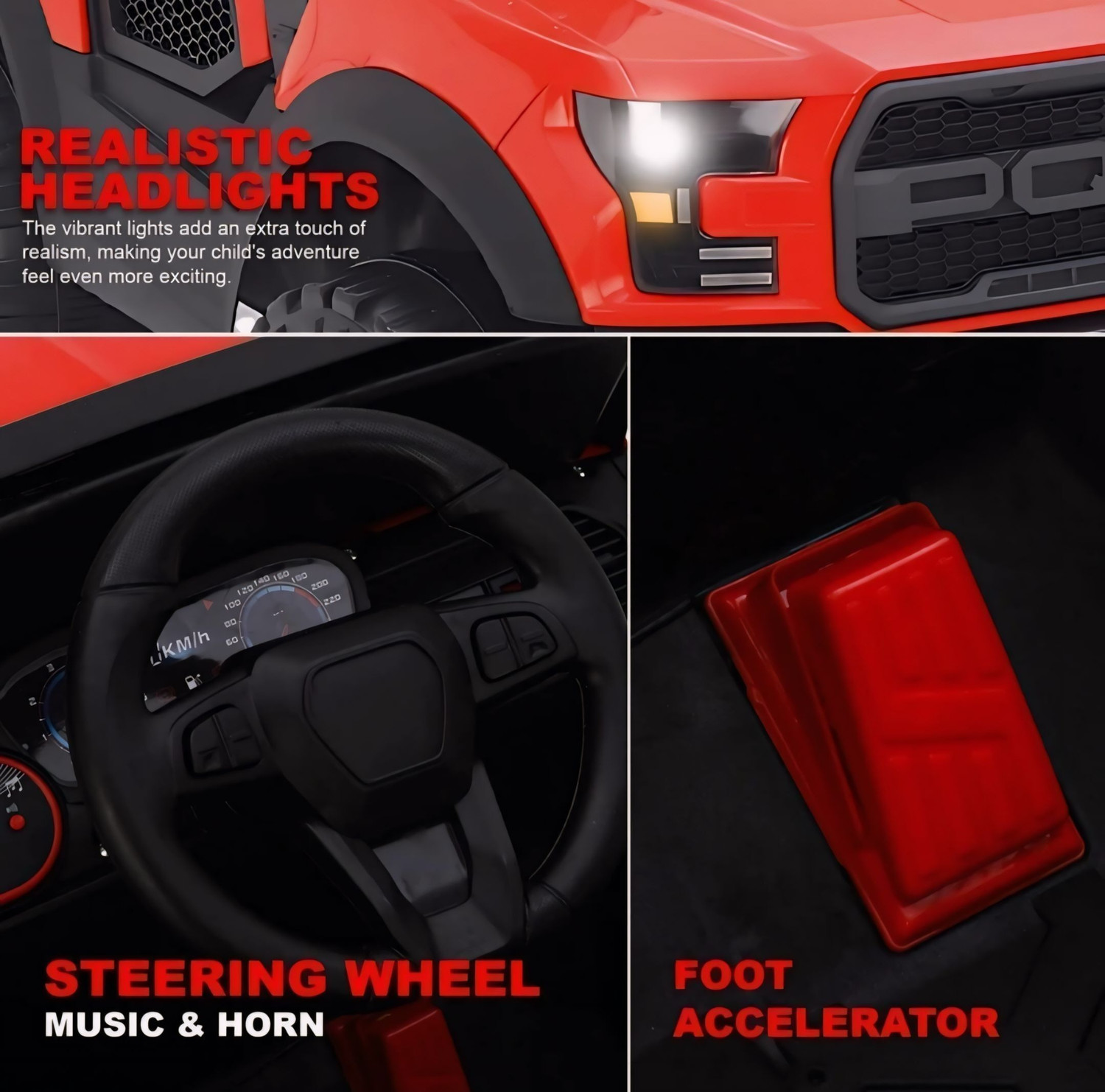 Image of Prabal POBO JEEP 4 Motors 4x4 (1-8Yrs) Driving-Remote, Mobile App + Manual Drive Jeep Battery Operated Ride On