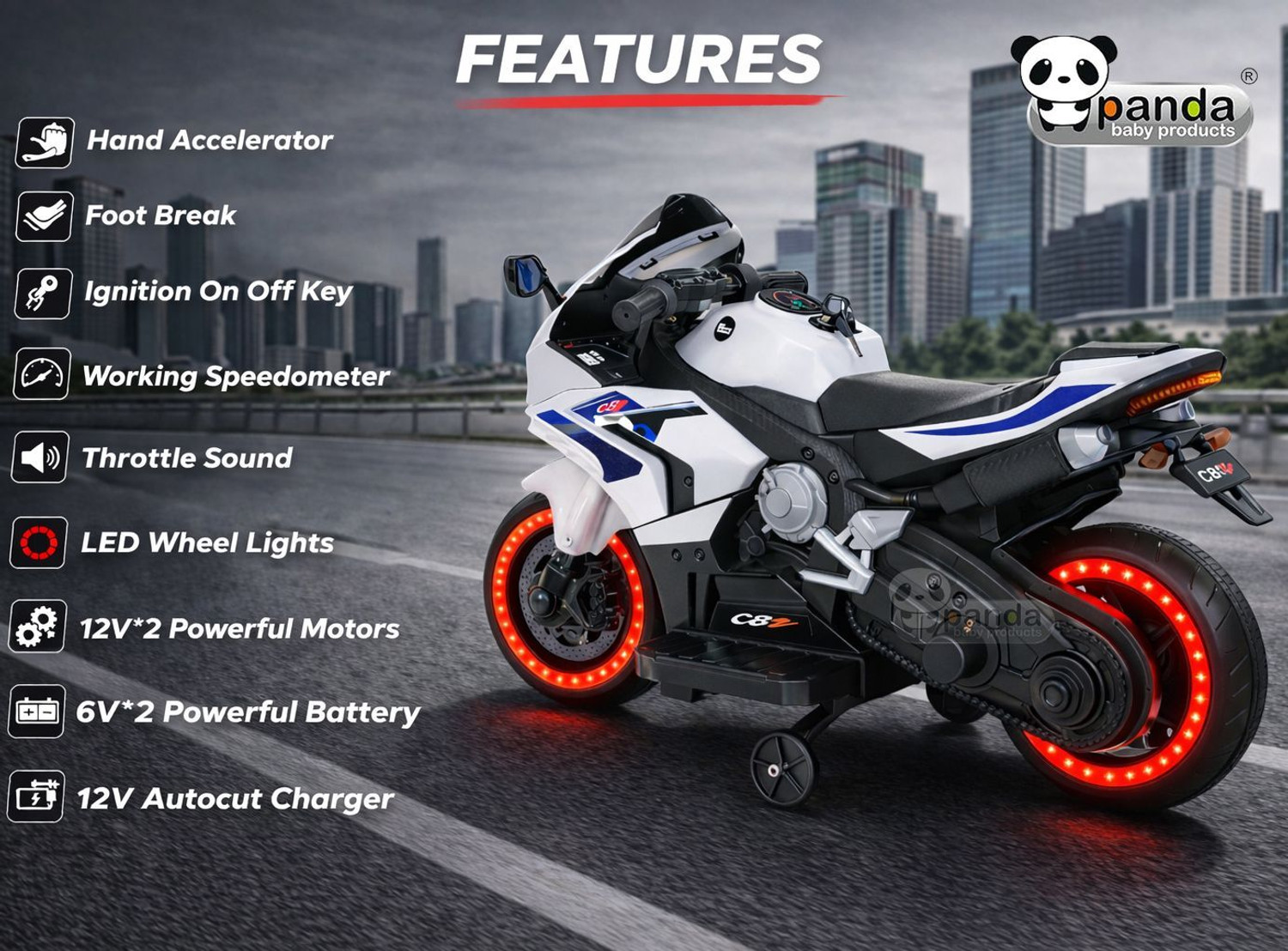 Image of PANDA BABY PRODUCTS Bike Battery Operated Ride On