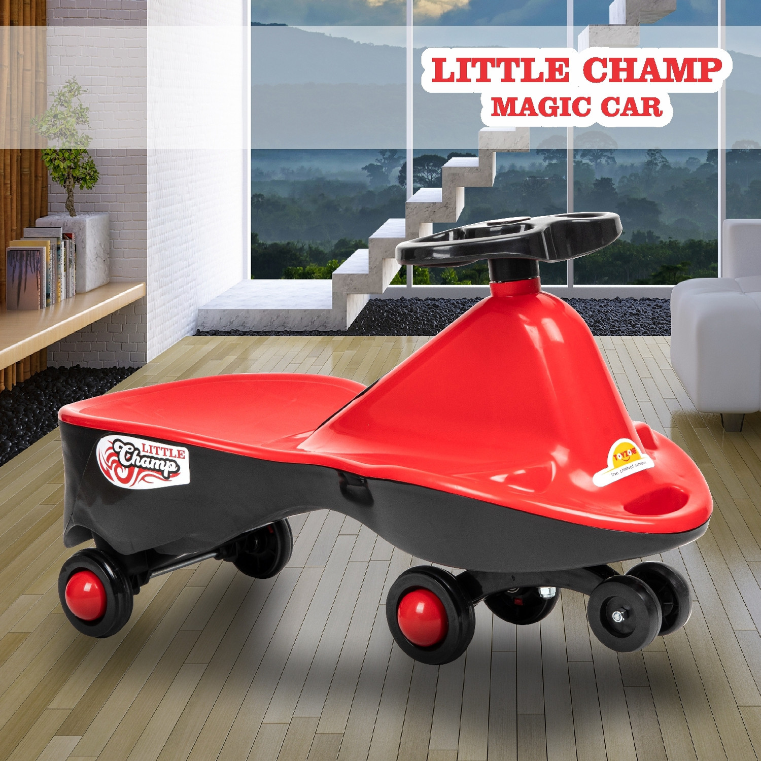 Image of Miss & Chief Little Champ Magic Car � Kids Swing Car(Ages 2+)|Twister Ride-On|Pedal-Free Car Rideons & Wagons Non Battery Operated Ride On
