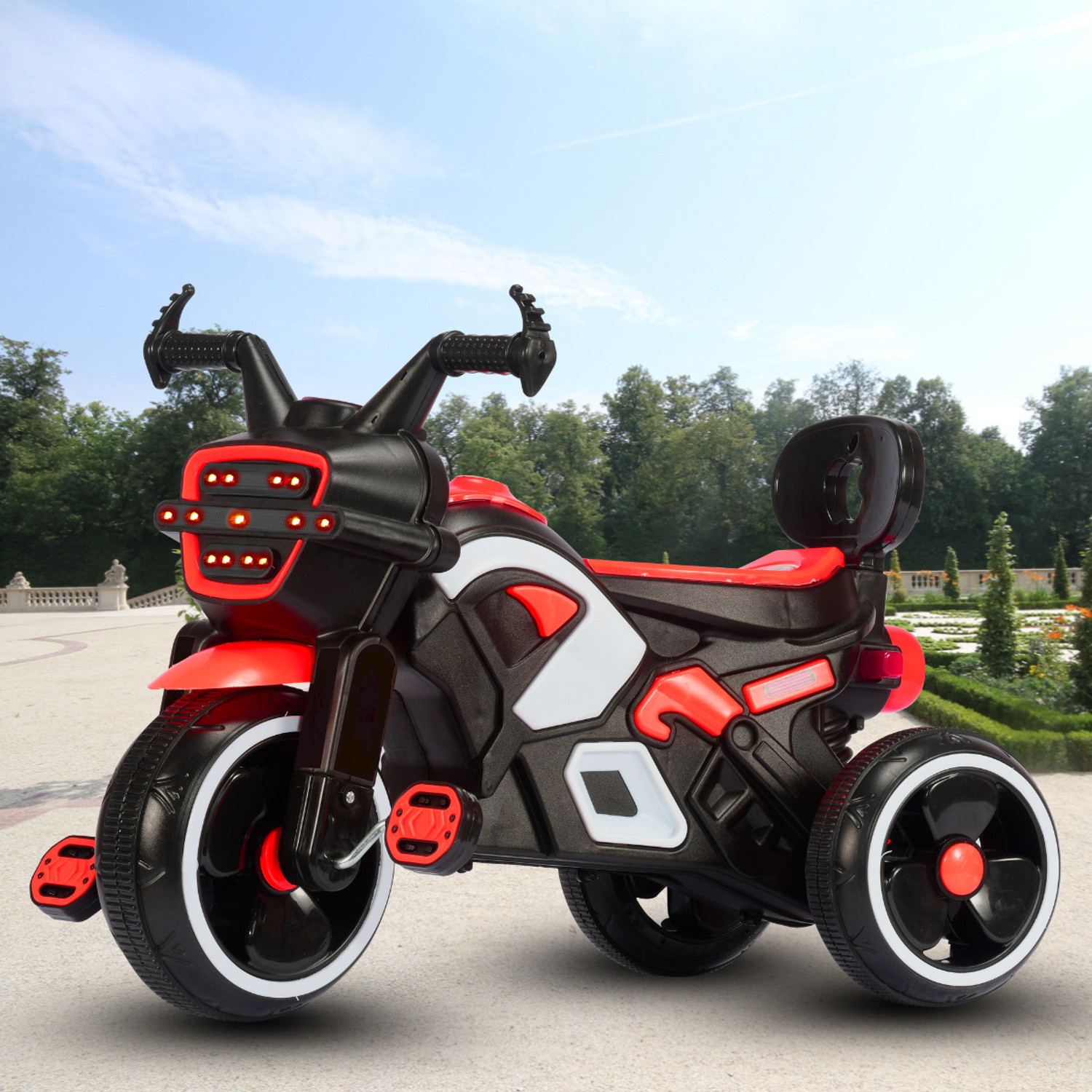Image of Little Olive RideOn Ranger Bike Pedal Tricycles for Kids 1-3 Years Rideons & Wagons Battery Operated Ride On (Red)