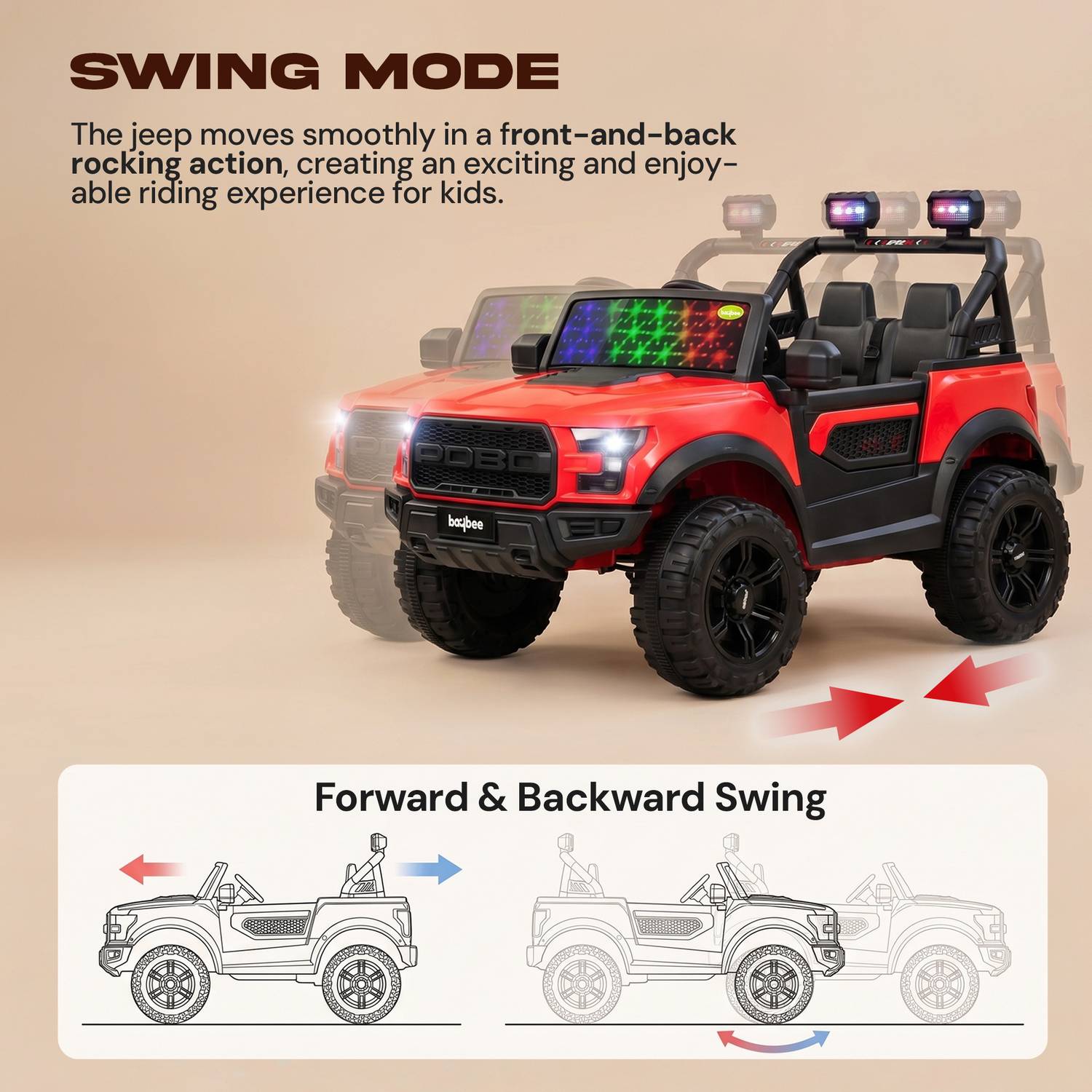 baybee Bronco Baby Battery Operated Jeep - Image 2