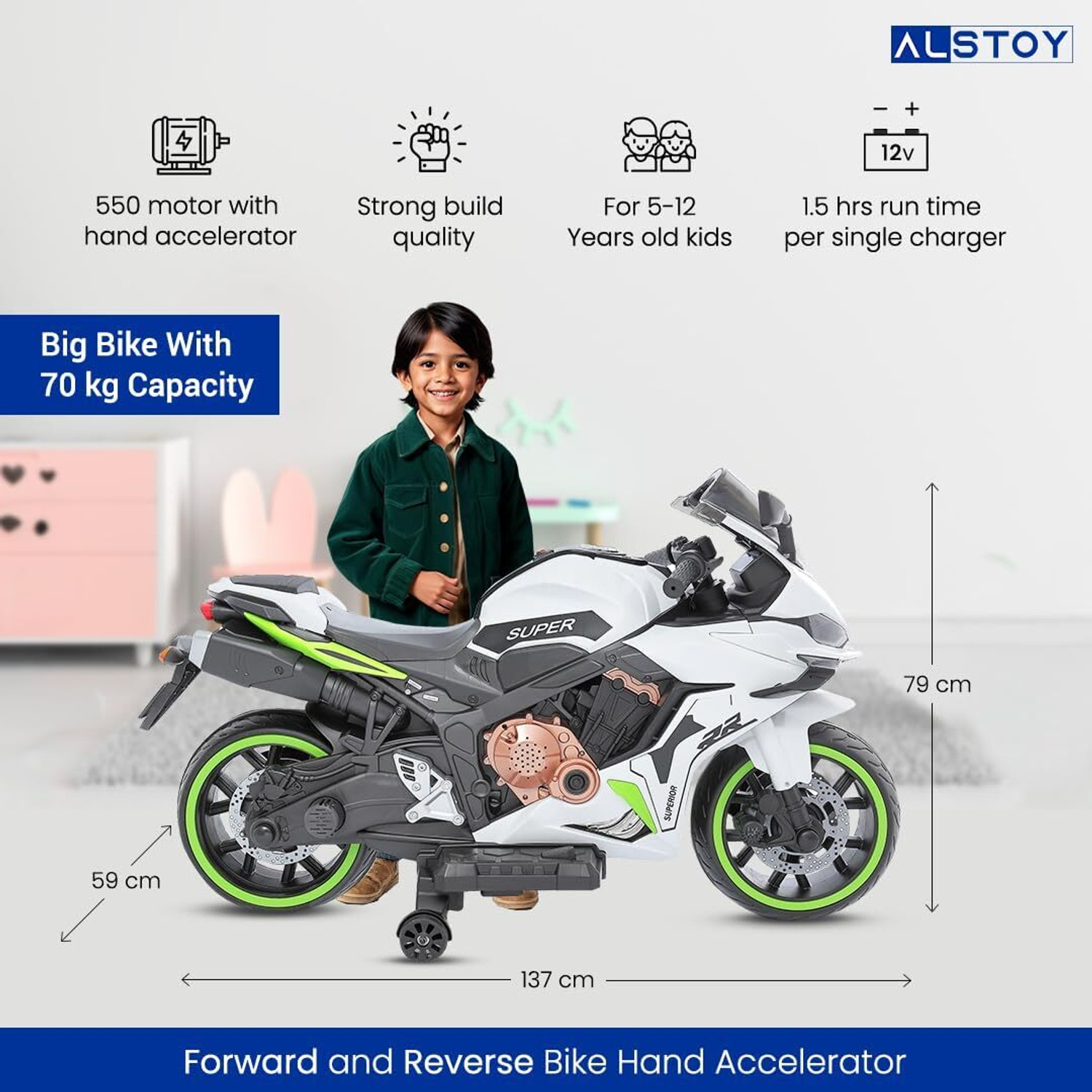 Image of Alstoy Rider-x Bike Battery Operated Ride On