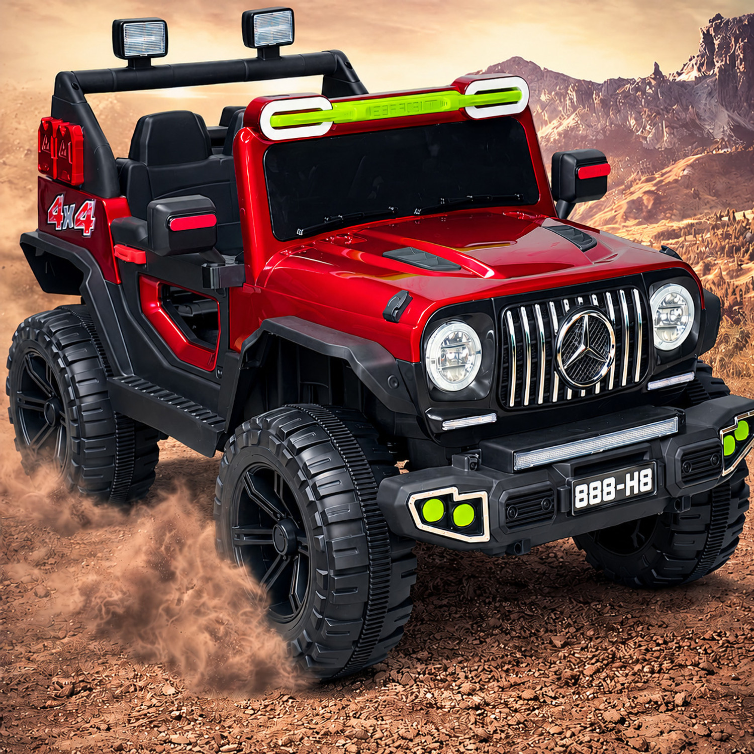 Image of Toyify Off-road 12V Kids Driving Electric Car (1-8 Yrs) | 4x4 Motors | Thar Car Jeep Battery Operated Ride On