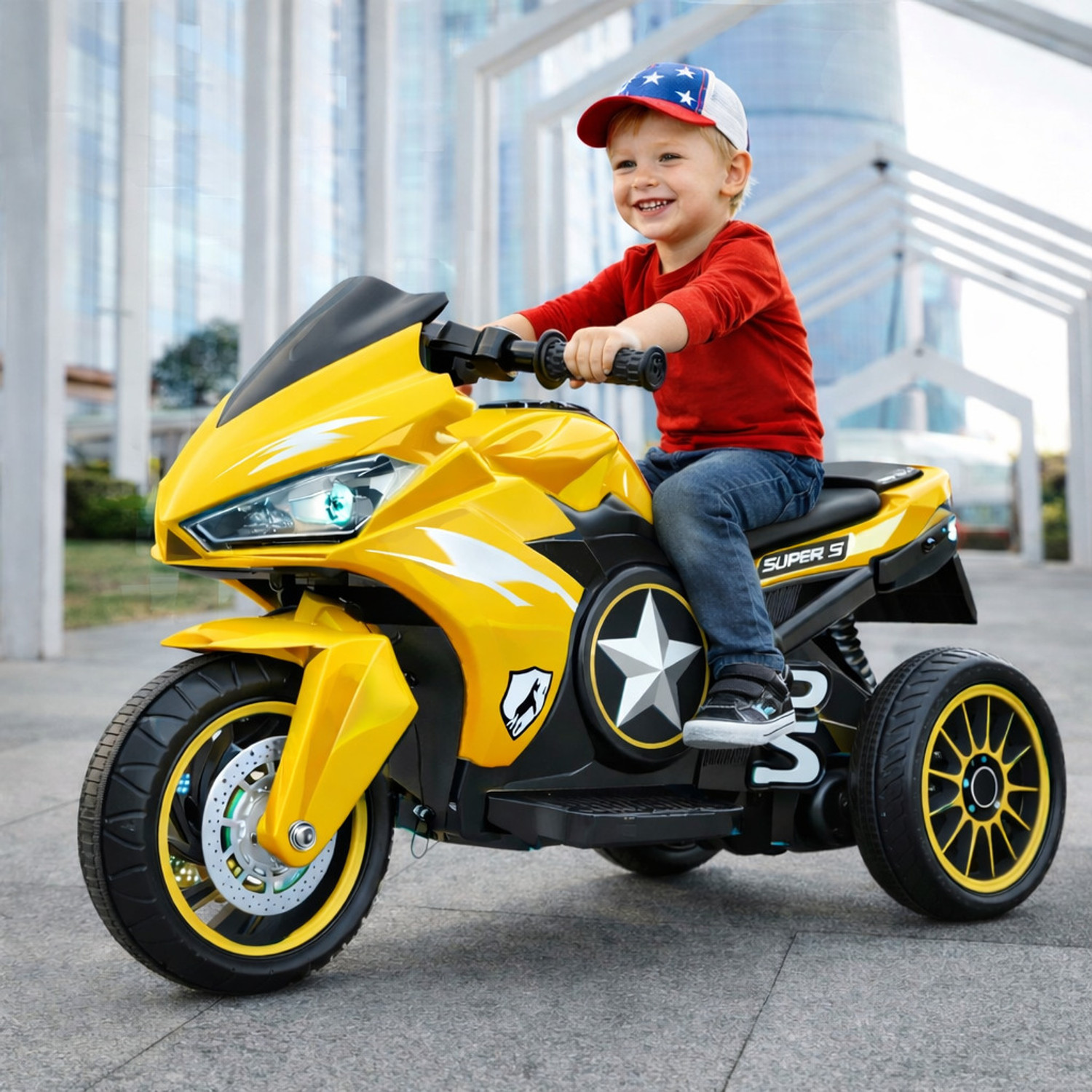 Image of Pandaoriginals R15 Ev jUMBO Music & Lights, Built in MP3 player /AUX Heavy Battery Bike Battery Operated Ride On