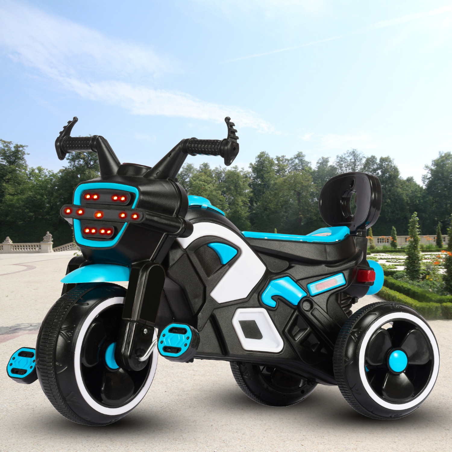 Image of Little Olive RideOn Ranger Bike Pedal Tricycles for Kids 1-3 Years Rideons & Wagons Battery Operated Ride On (Blue)