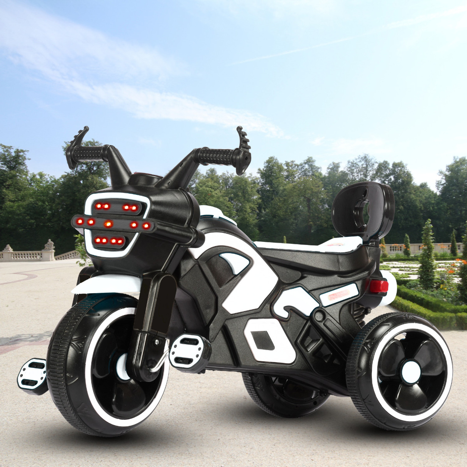 Image of Little Olive RideOn Ranger Bike Pedal Tricycles for Kids 1-3 Years Rideons & Wagons Battery Operated Ride On (White)