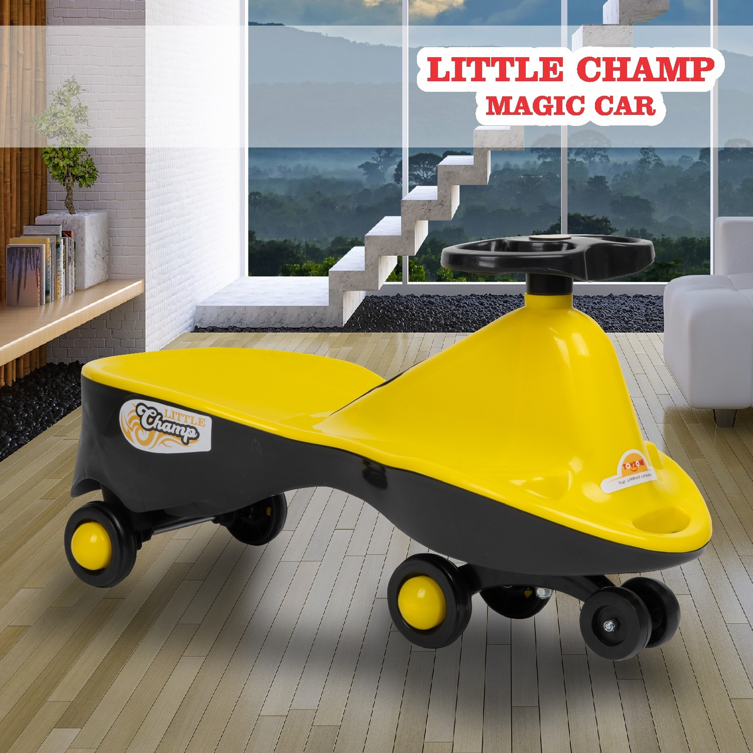 Image of Miss & Chief Little Champ Magic Car � Kids Swing Car(Ages 2+)|Twister Ride-On|Pedal-Free Car Rideons & Wagons Non Battery Operated Ride On