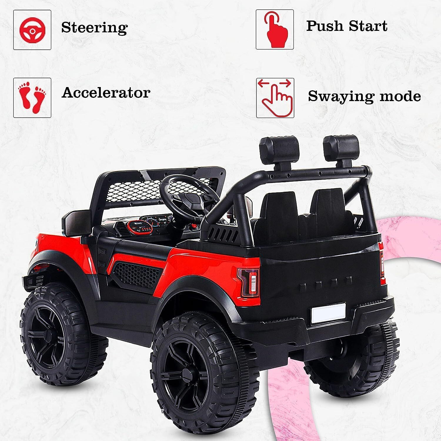 Image of SmallBoyToys POGO R (1-8Yrs) Battery ride on kids car Jeep Battery Operated Ride On