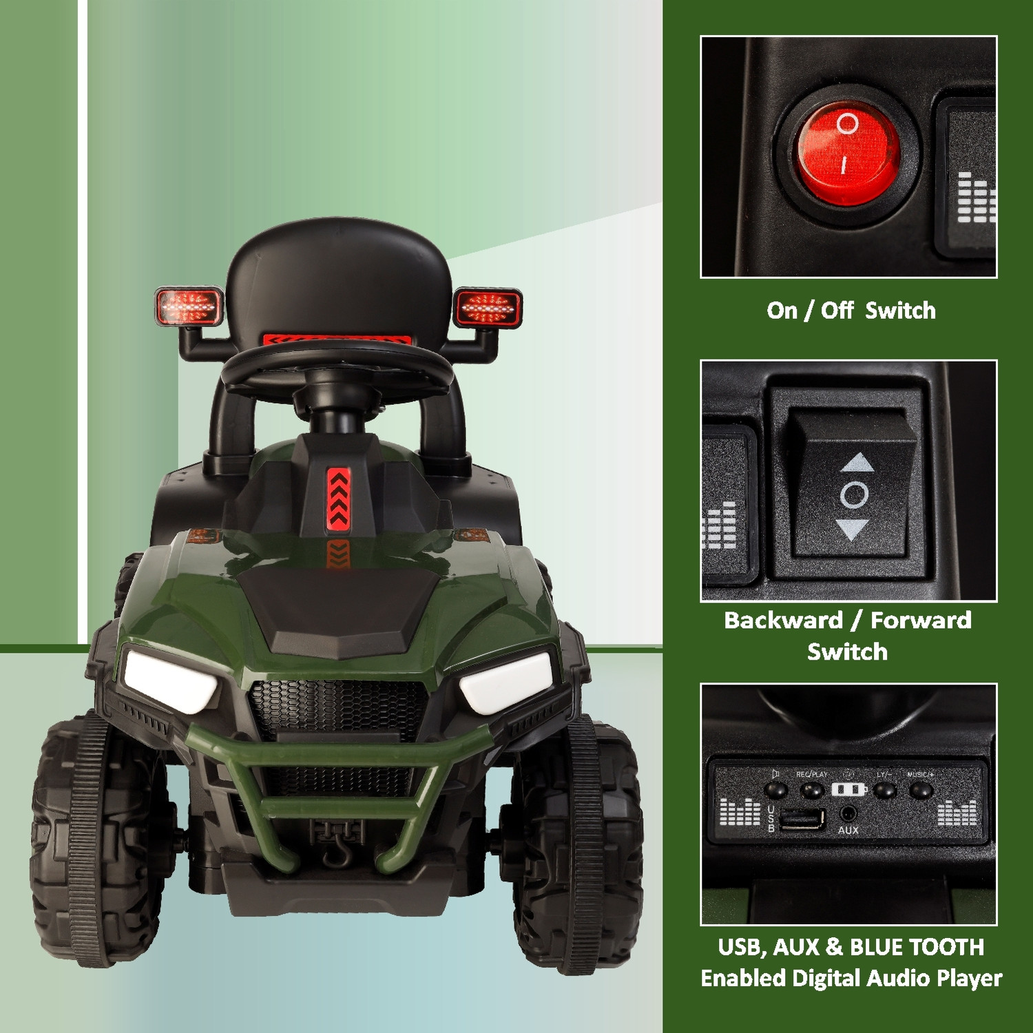 Image of Miss & Chief Super Speedo Rechargeable Car 6V & 6.5Ah Battery| Bluetooth & USB Music Player Car Battery Operated Ride On