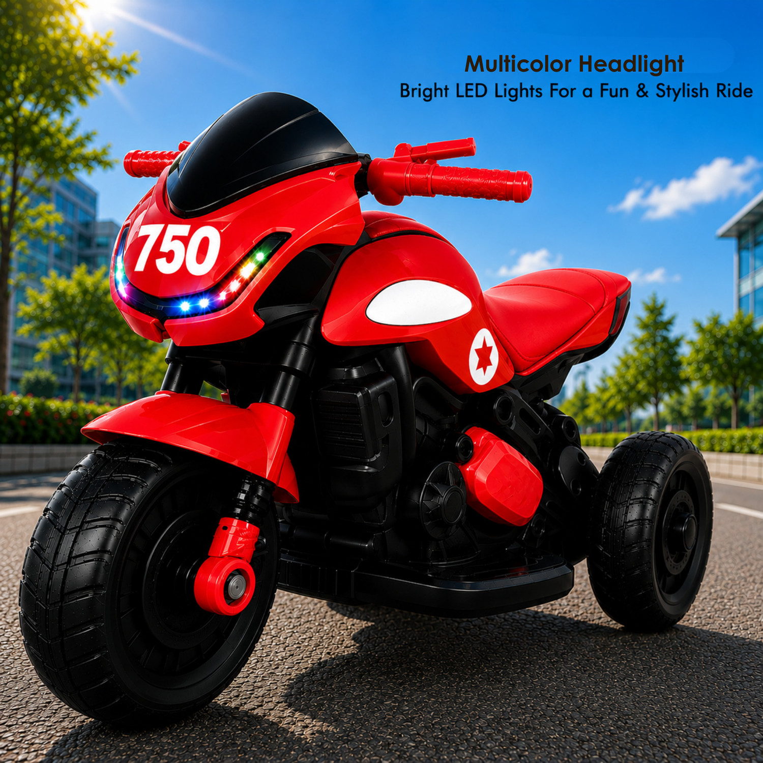 Image of Little Olive Kids Battery Operated Ride On Bike | LED Lights | Music | Foot Accelerator Rideons & Wagons Battery Operated Ride On