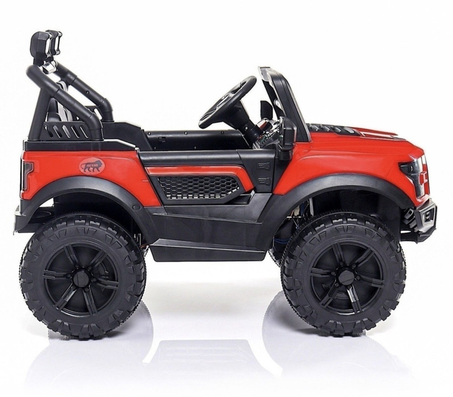 Image of CLAYBORN 4X4 POBO Maroon Electric Ride On Jeep for Kids, 12V Battery Operated Car 1-8 Yrs Jeep Battery Operated Ride On (Maroon, Black)