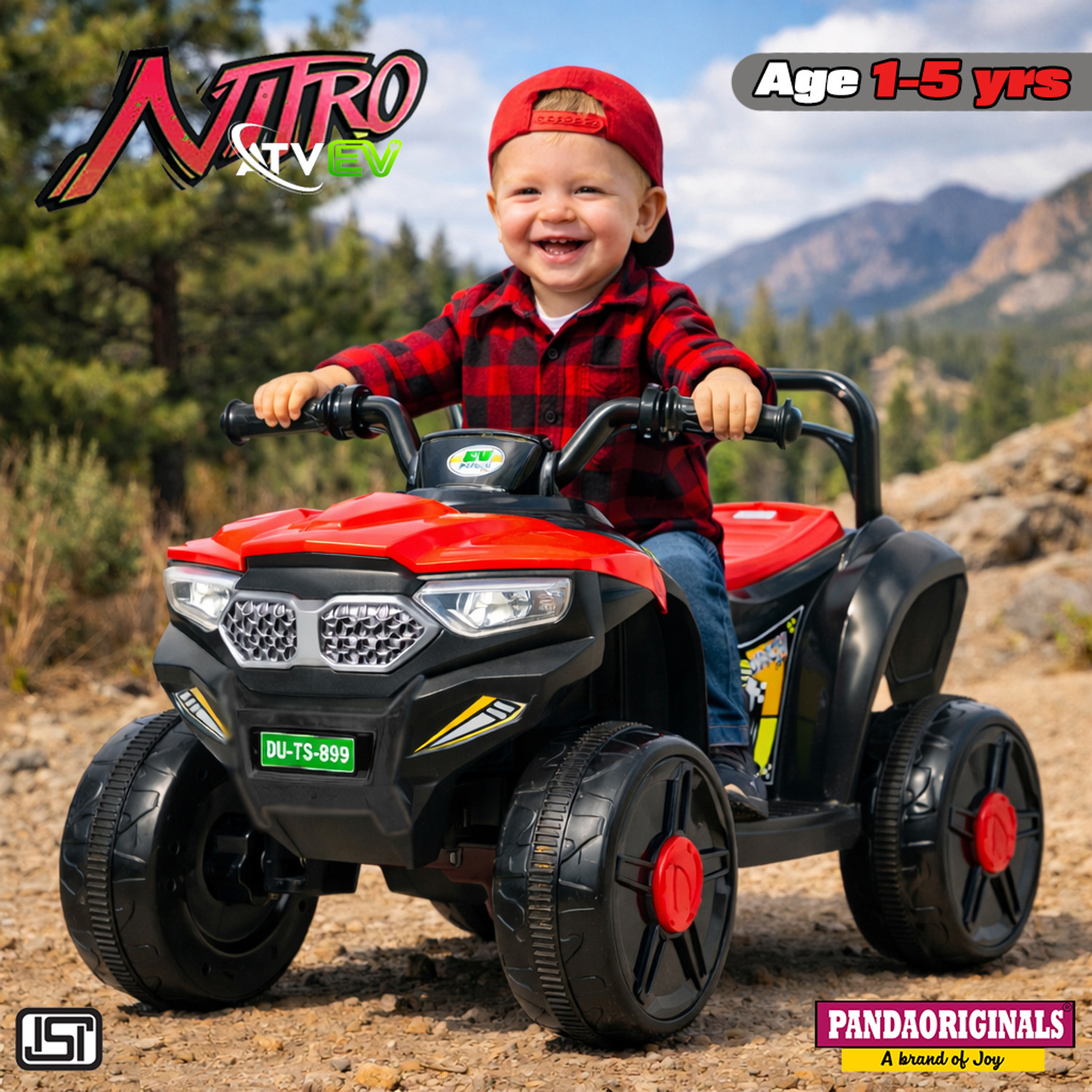 Image of Pandaoriginals Nitro Ev With Music And Lights, Forward and Backward Gear, Built in MP3 player Jeep Battery Operated Ride On