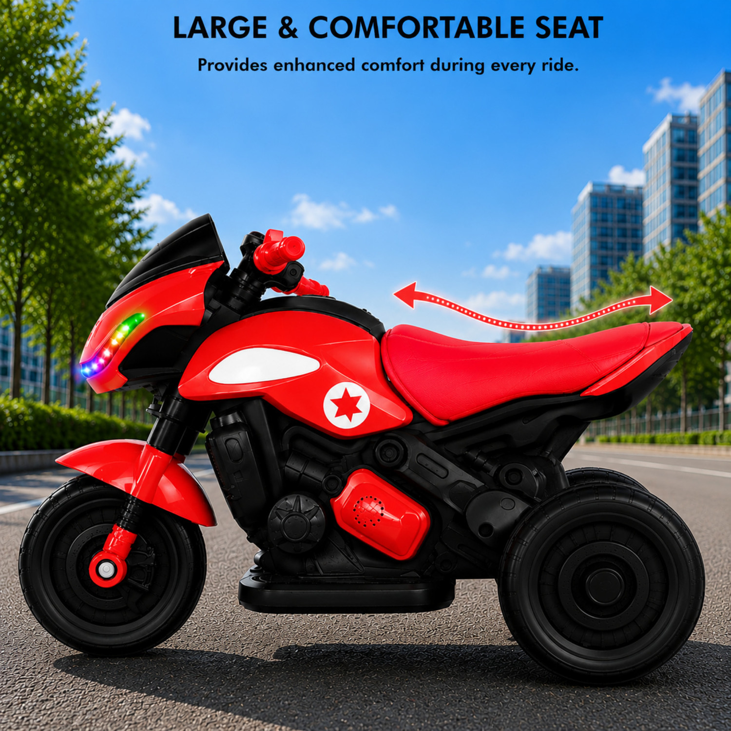 Image of Little Olive Kids Battery Operated Ride On Bike | LED Lights | Music | Foot Accelerator Rideons & Wagons Battery Operated Ride On