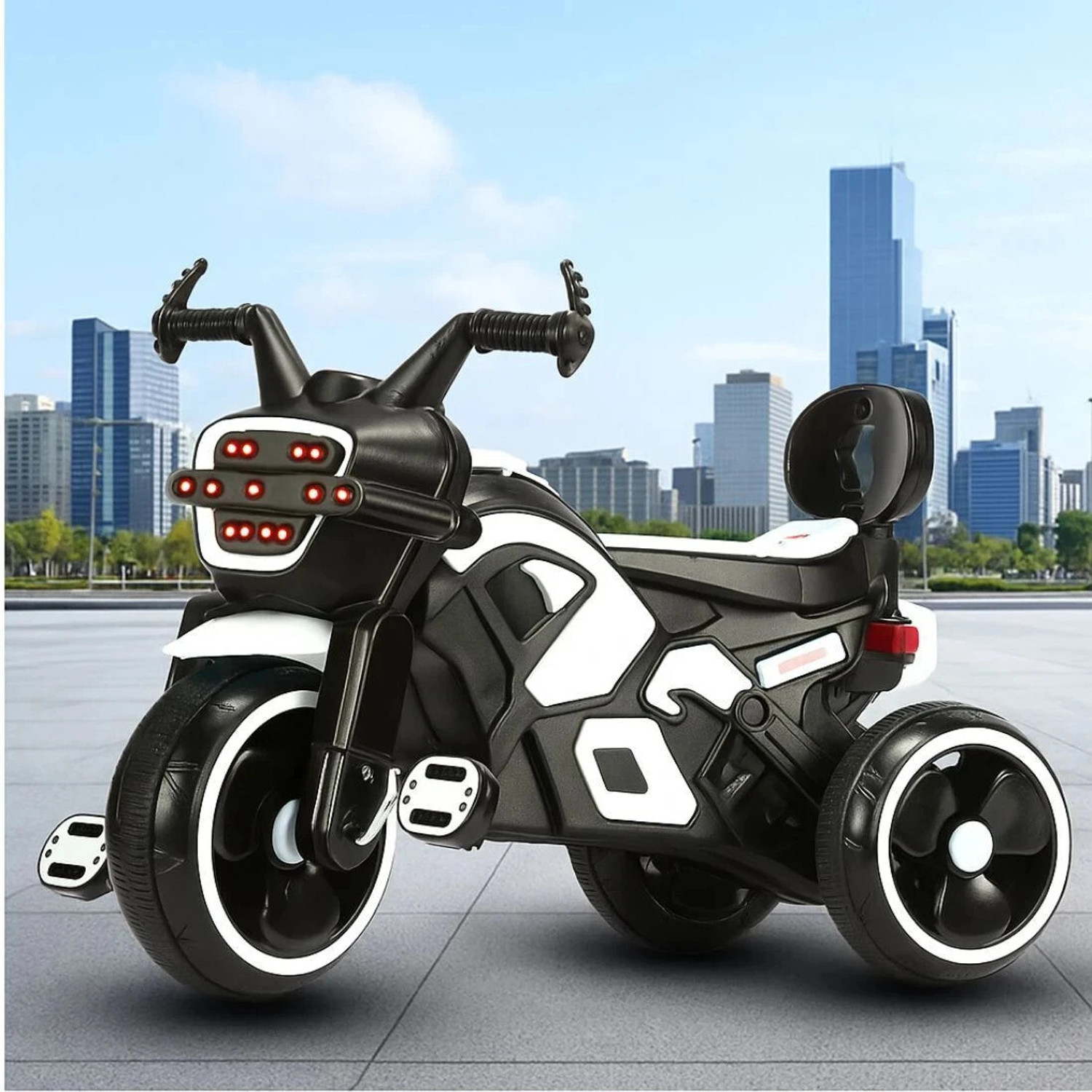 Image of Little Olive RideOn Ranger Bike Pedal for Kids 1-3 Years Rideons & Wagons Battery Operated Ride On (Black, White)