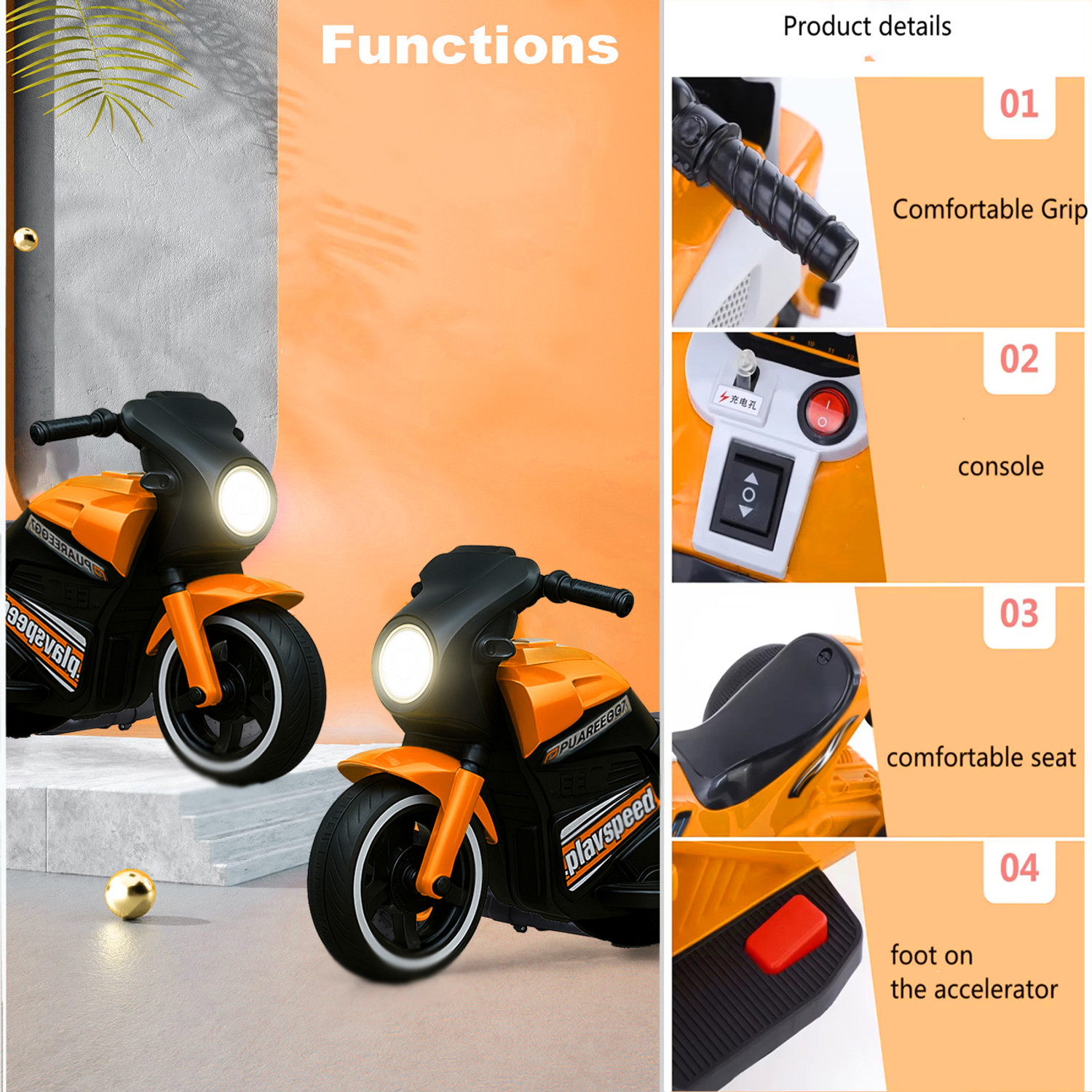 Image of Pandaoriginals Dukati Ev Bike Battery Operated Musical Toy