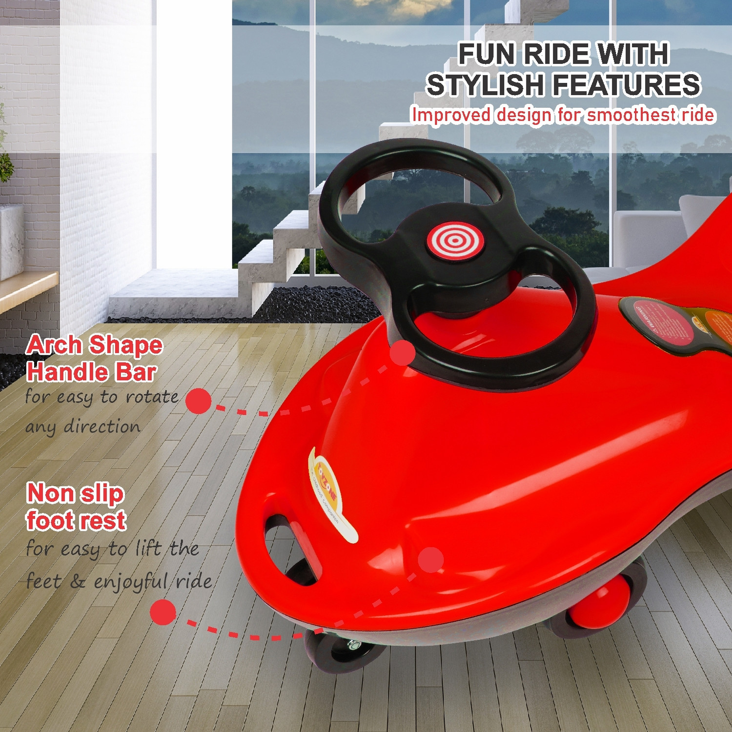 Image of Miss & Chief Little Champ Magic Car � Kids Swing Car(Ages 2+)|Twister Ride-On|Pedal-Free Car Rideons & Wagons Non Battery Operated Ride On
