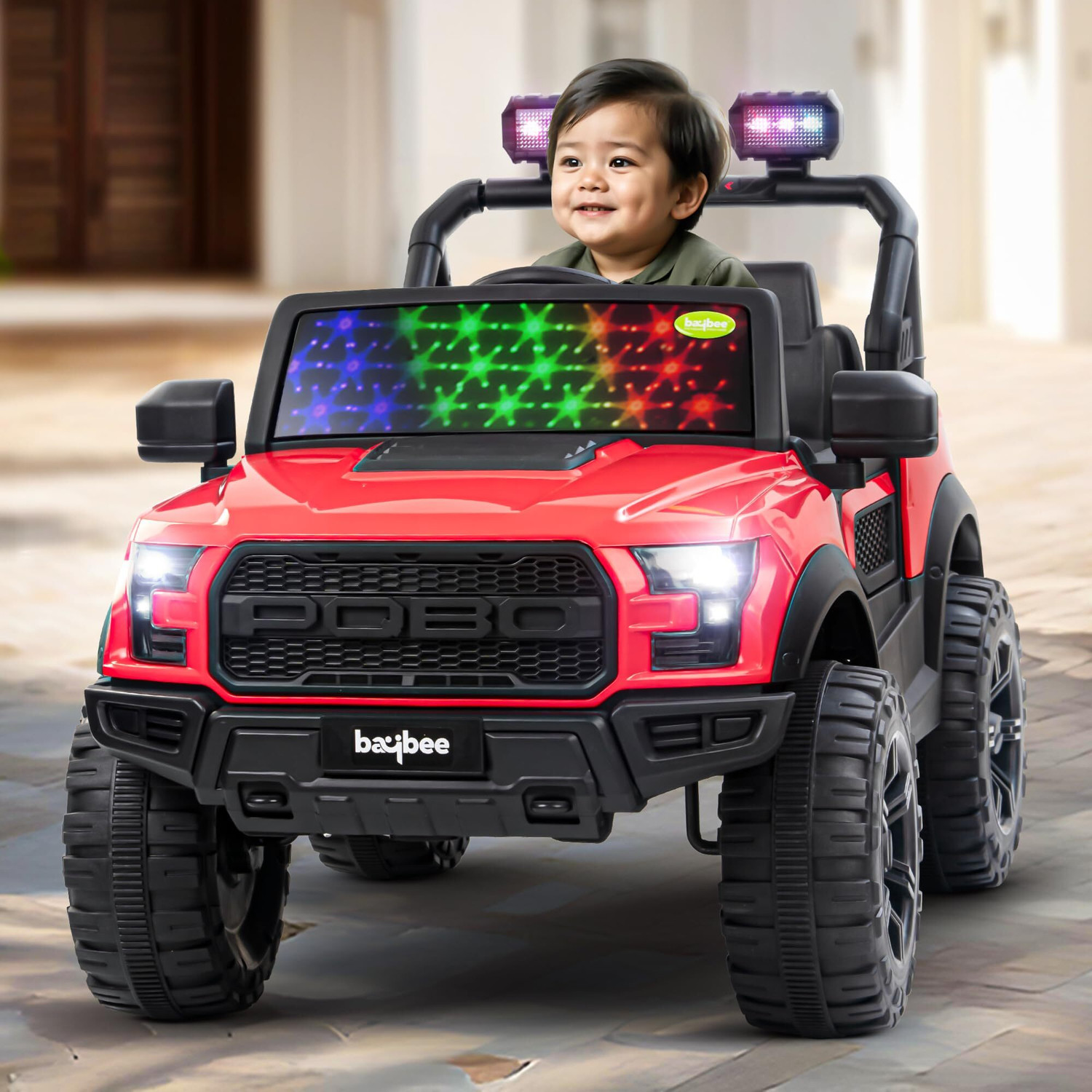 Image of baybee Bronco Rechargeable Jeep for Kids, Ride on Toy Kids Car with Bluetooth, Music Jeep Battery Operated Ride On