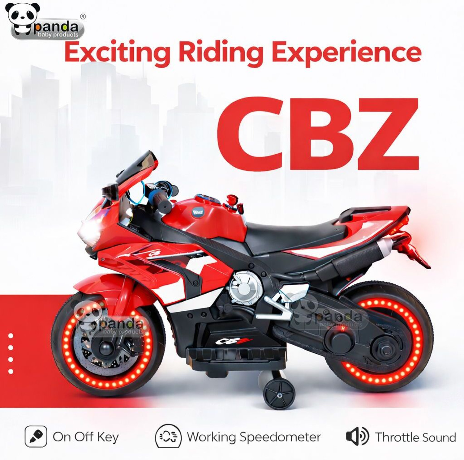 Image of PANDA BABY PRODUCTS CBZ 12W Ride-On Bike For Kids Bike Battery Operated Ride On