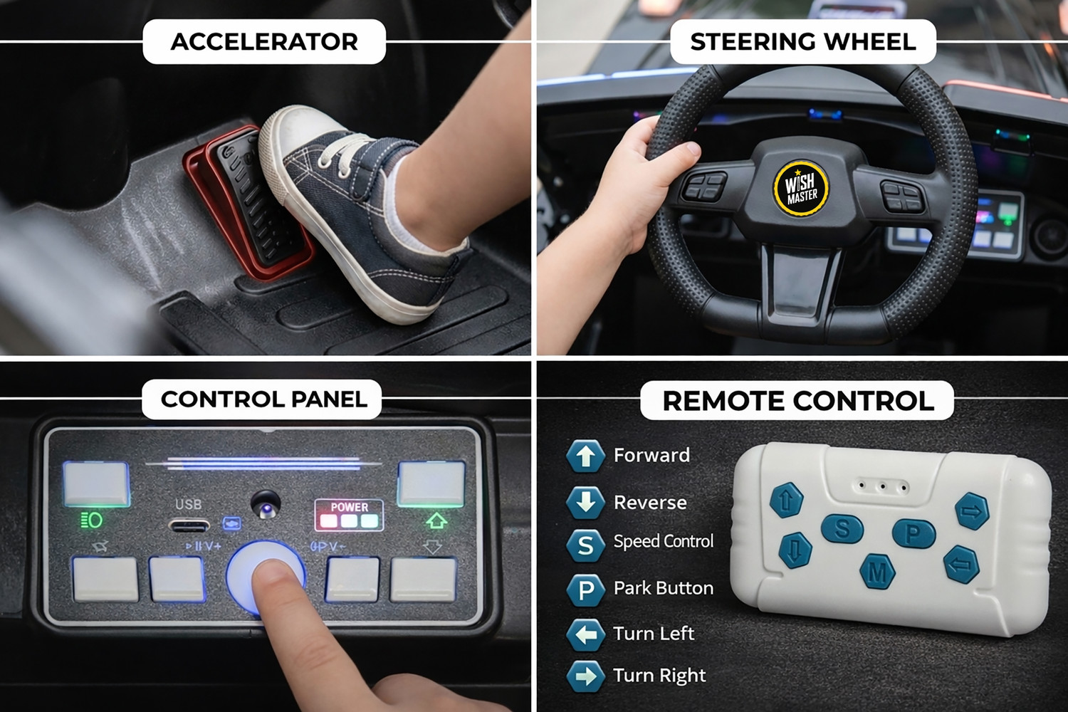 Image of Wishmaster Pobo 4x4 EV Driving Car With Remote , Mobile App + Manual Drive Car Jeep Battery Operated Ride On