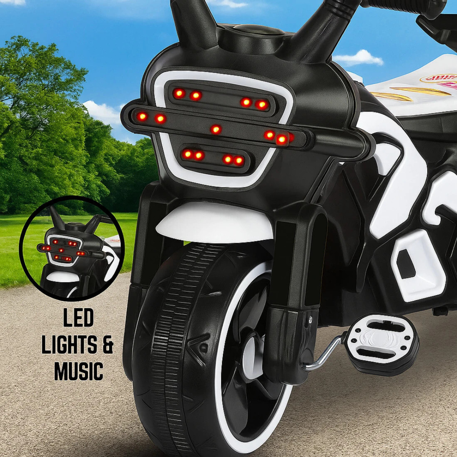 Image of Little Olive RideOn Ranger Bike Pedal for Kids 1-3 Years Rideons & Wagons Battery Operated Ride On (Black, White)