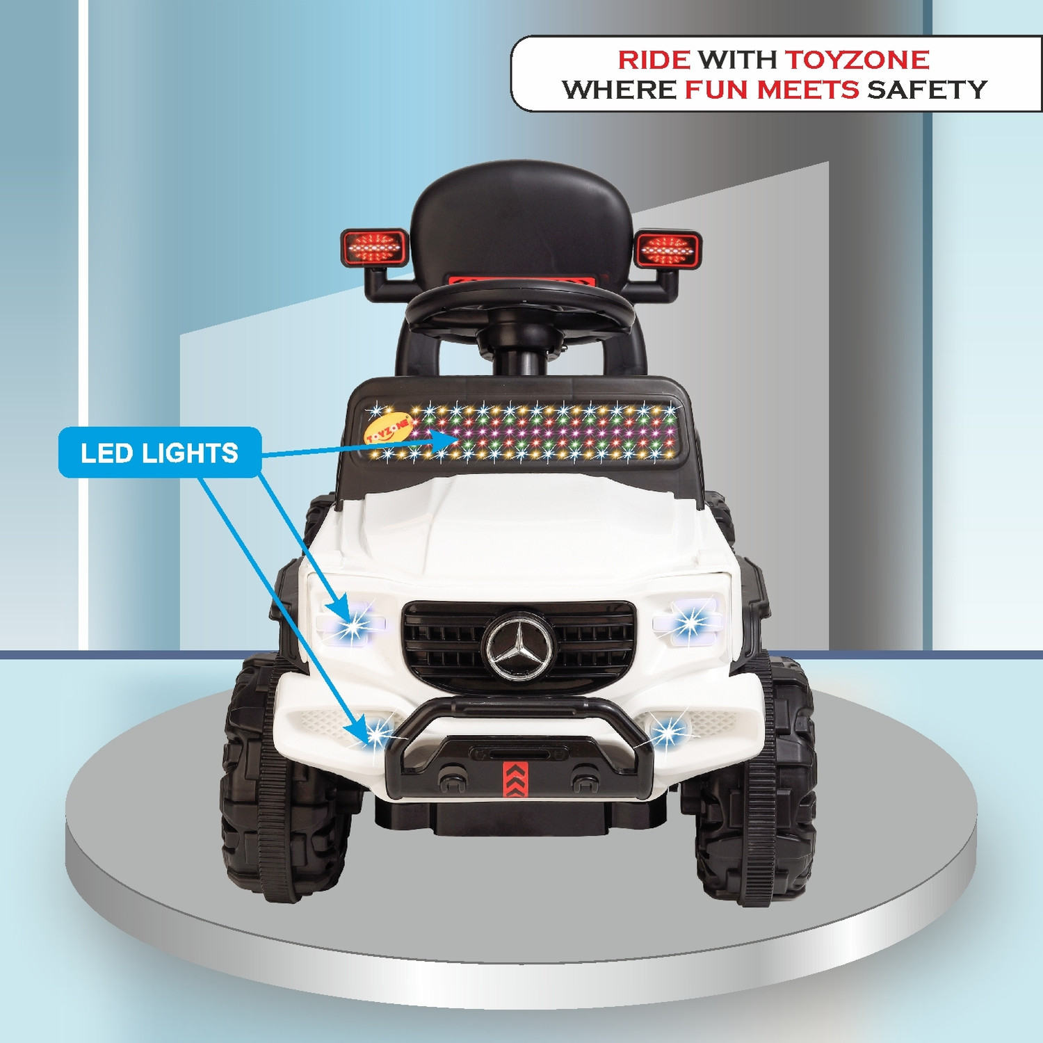 Image of Miss & Chief Posh Rechargeable Car 6V & 6.5Ah Battery(Ages 2+)| Bluetooth & USB Music Player Car Battery Operated Ride On