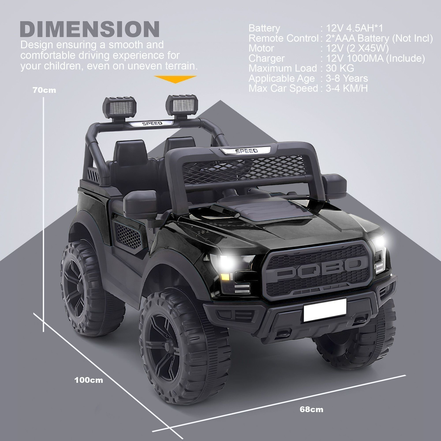 Image of LITTLE RIDES Kids 4 Motor Electric Battery Car With Baby Driving + Parents Remote To Control Jeep Battery Operated Ride On