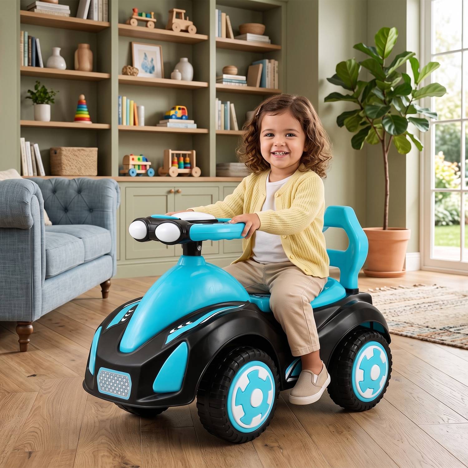 Bellzeye Baby Ride On Car with Steering Wheel - Image 1