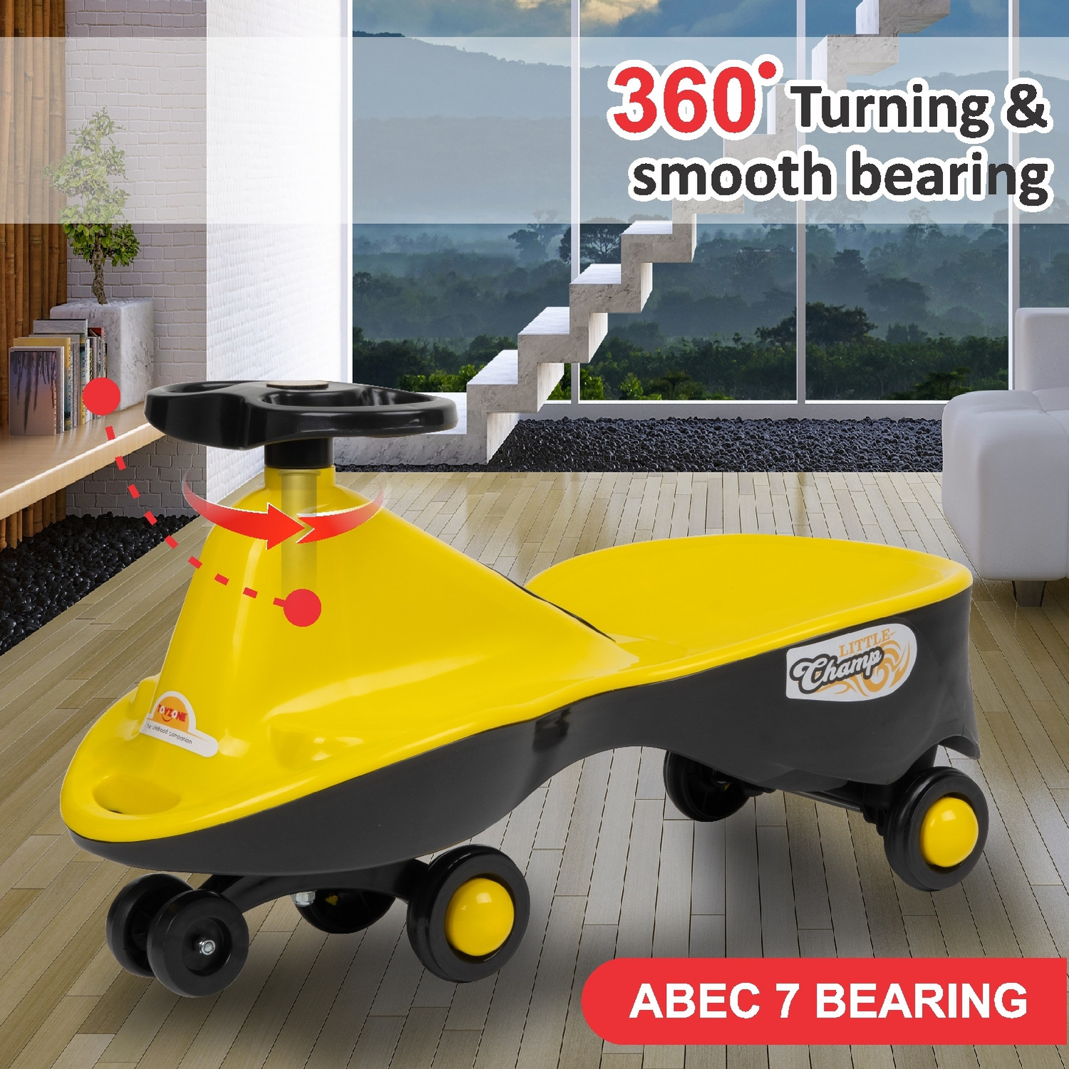 Image of Miss & Chief Little Champ Magic Car � Kids Swing Car(Ages 2+)|Twister Ride-On|Pedal-Free Car Rideons & Wagons Non Battery Operated Ride On