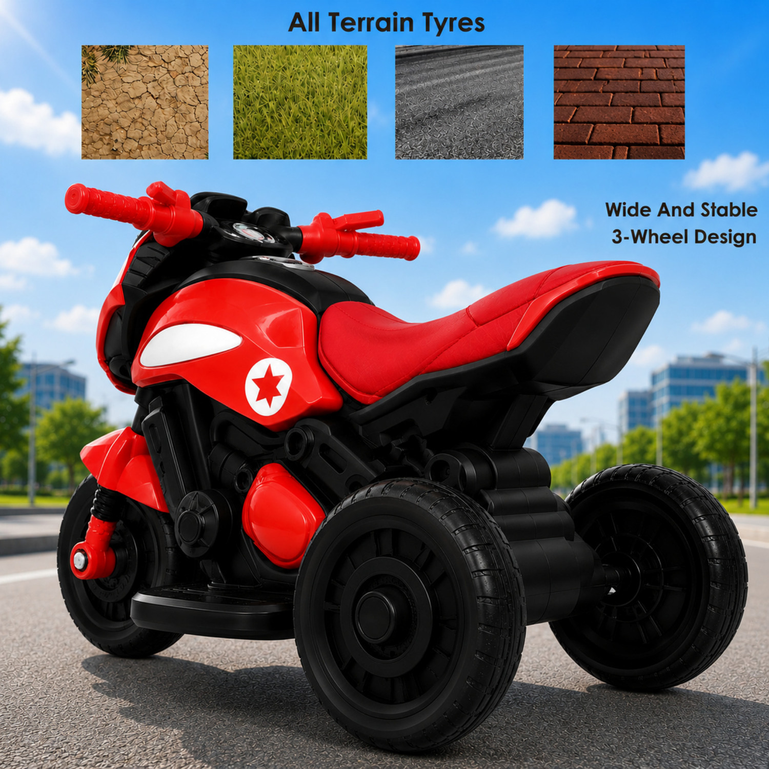 Image of Little Olive Kids Battery Operated Ride On Bike | LED Lights | Music | Foot Accelerator Rideons & Wagons Battery Operated Ride On
