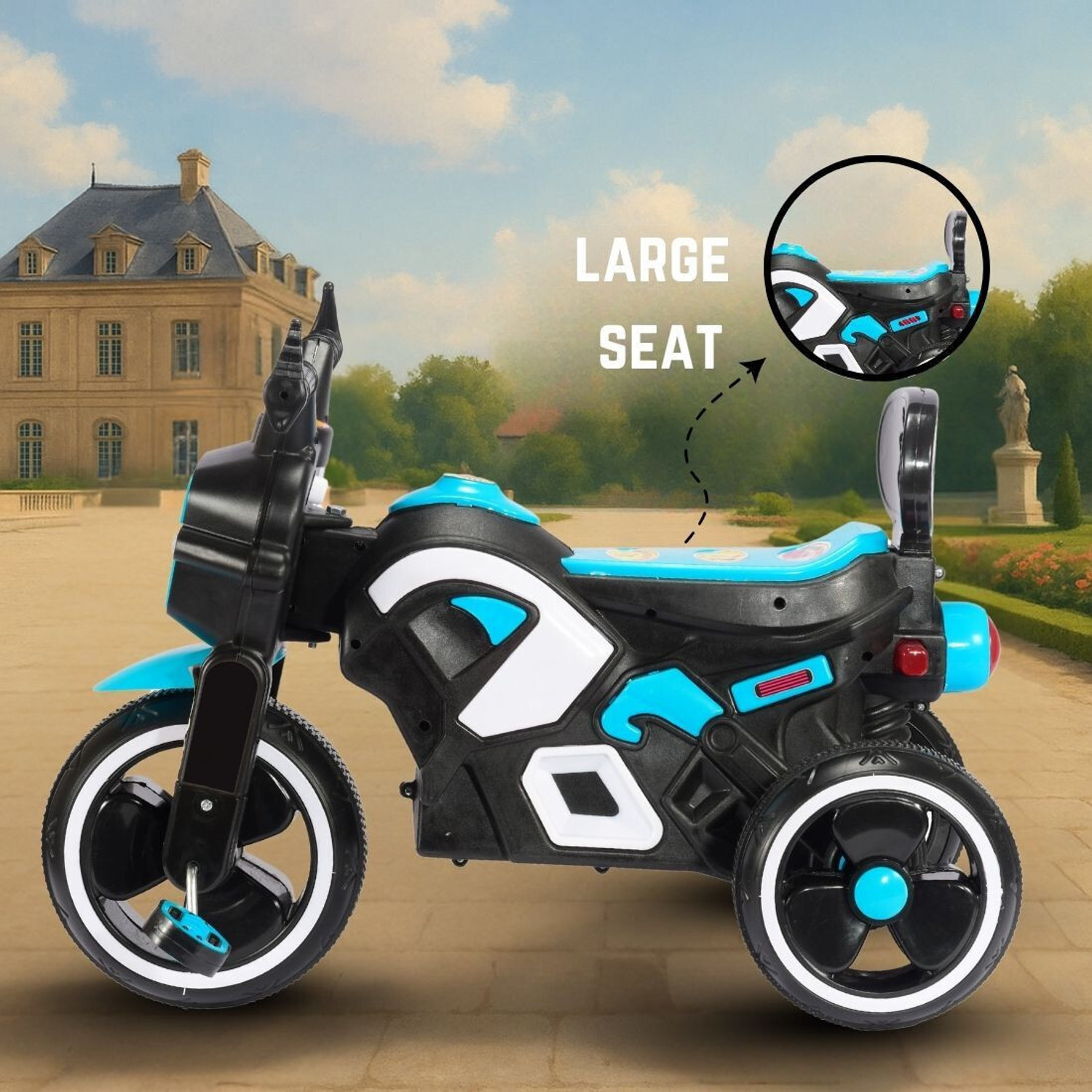 Image of Little Olive Ride On Ranger Bike Pedal for Kids 1-3 Years Rideons & Wagons Battery Operated Ride On (Black, Blue, White)