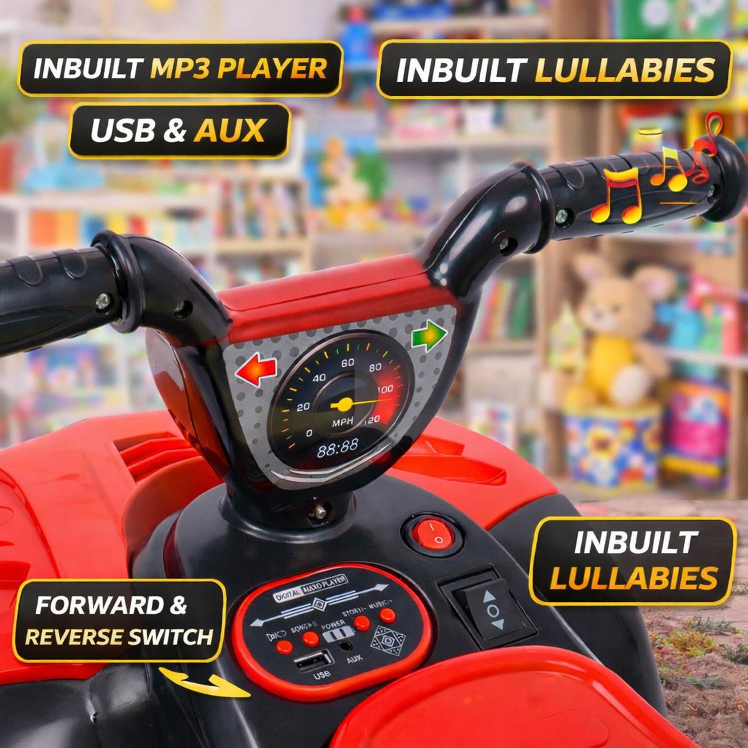 Image of Pandaoriginals Nitro Ev With Music And Lights, Forward and Backward Gear, Built in MP3 player Jeep Battery Operated Ride On
