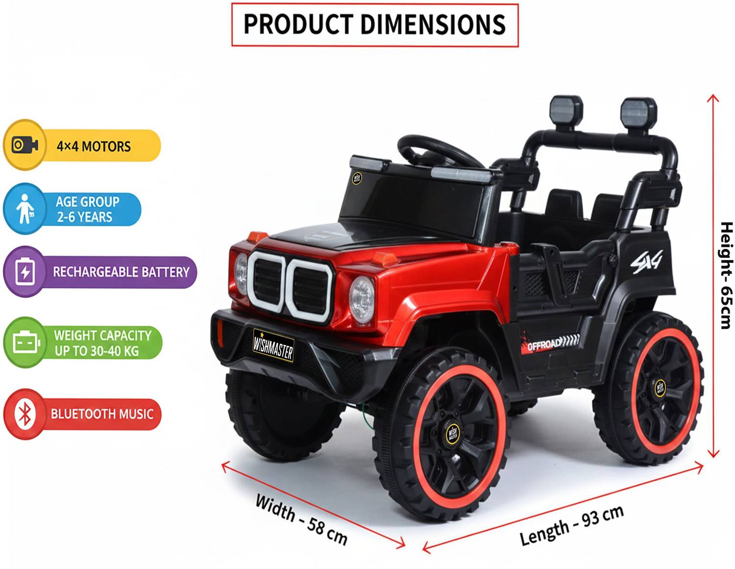 Wishmaster 4x4 Kids Electric Ride-On Car - Image 5