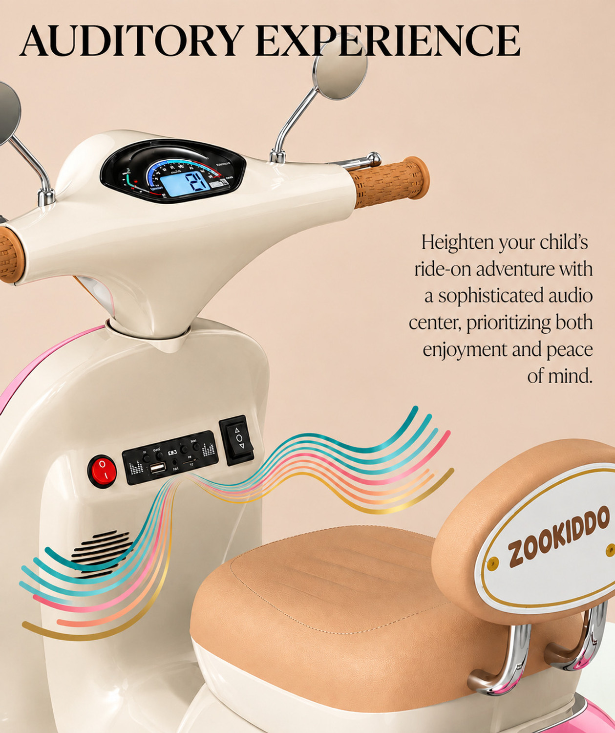 Image of ZOOKIDDO ZK-6188 Scooter Battery Operated Ride On (Pink)