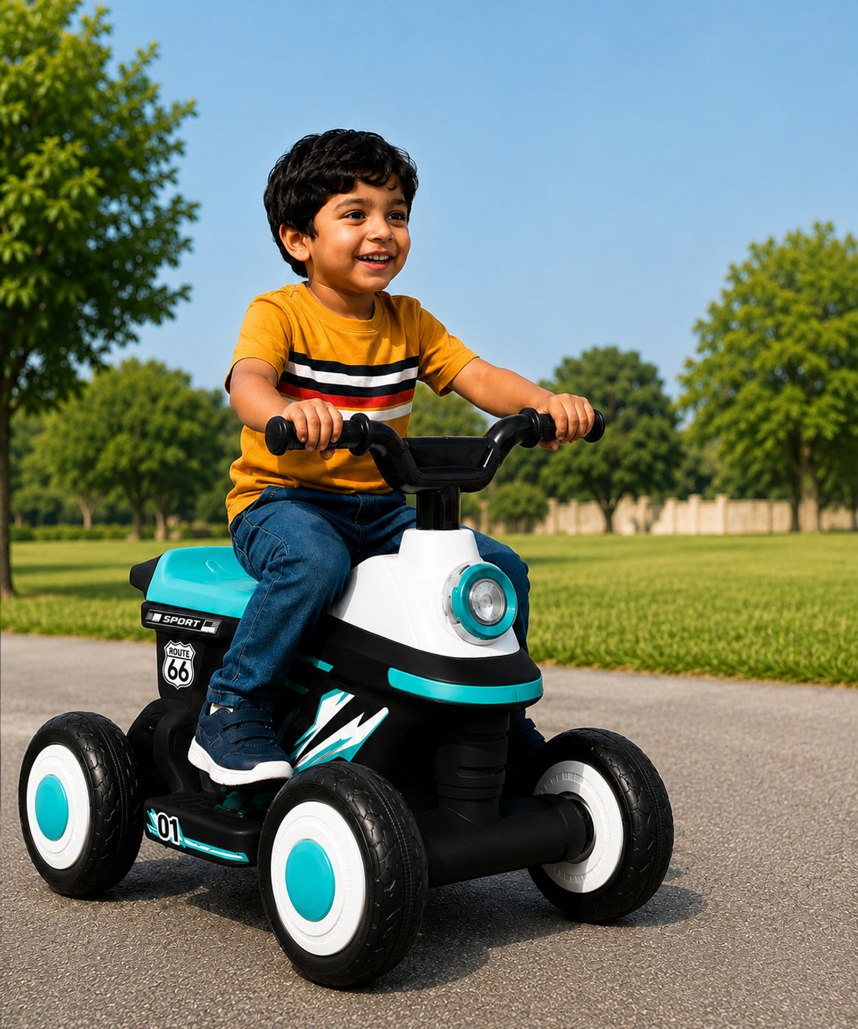 Image of Miss & Chief Zoom Car ATV, Battery operated with light & music,MP3 player, bluetooth & USB Car Battery Operated Ride On