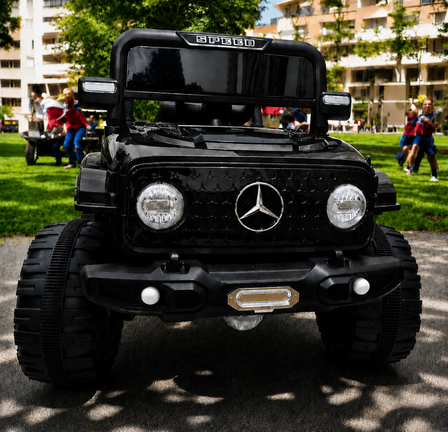 Image of Kiddy Nation APEX 4X4 Rechargeable Electric Car for Kids | Bluetooth, Music, Lights & Remote Jeep Battery Operated Ride On