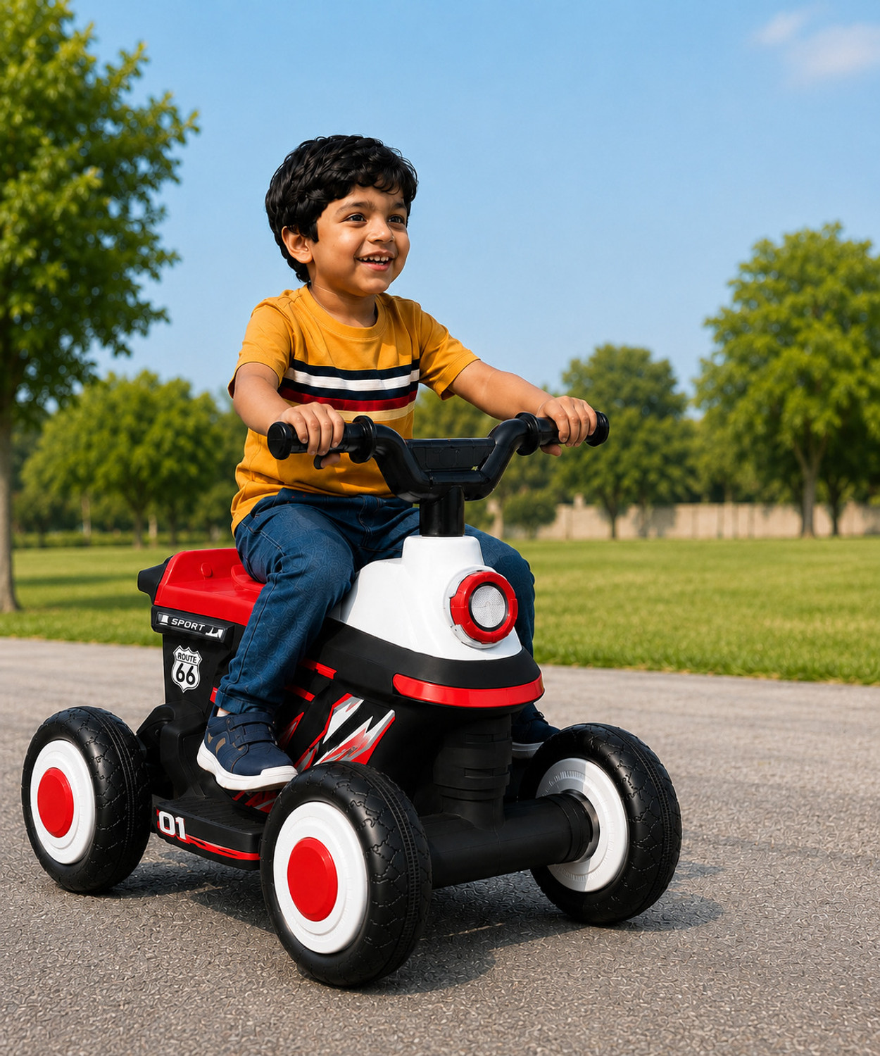Image of Miss & Chief Zoom Car ATV, Battery operated with light & music,MP3 player, bluetooth & USB Car Battery Operated Ride On