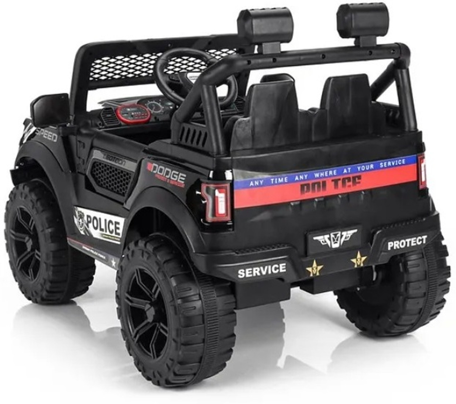 Image of oh baby POBO BLACK 4 Motors 4x4 (1-8Yrs) Battery ride on Jeep Battery Operated Ride On