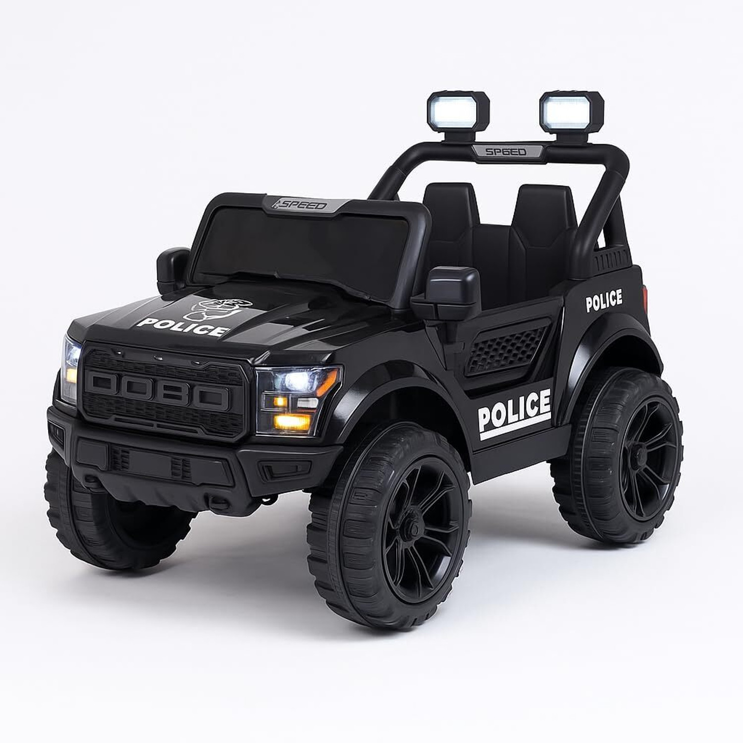 Image of CLAYBORN 4X4 POBO Black Electric Ride On Jeep for Kids, 12V Battery Operated Car 1-8 Yrs Jeep Battery Operated Ride On