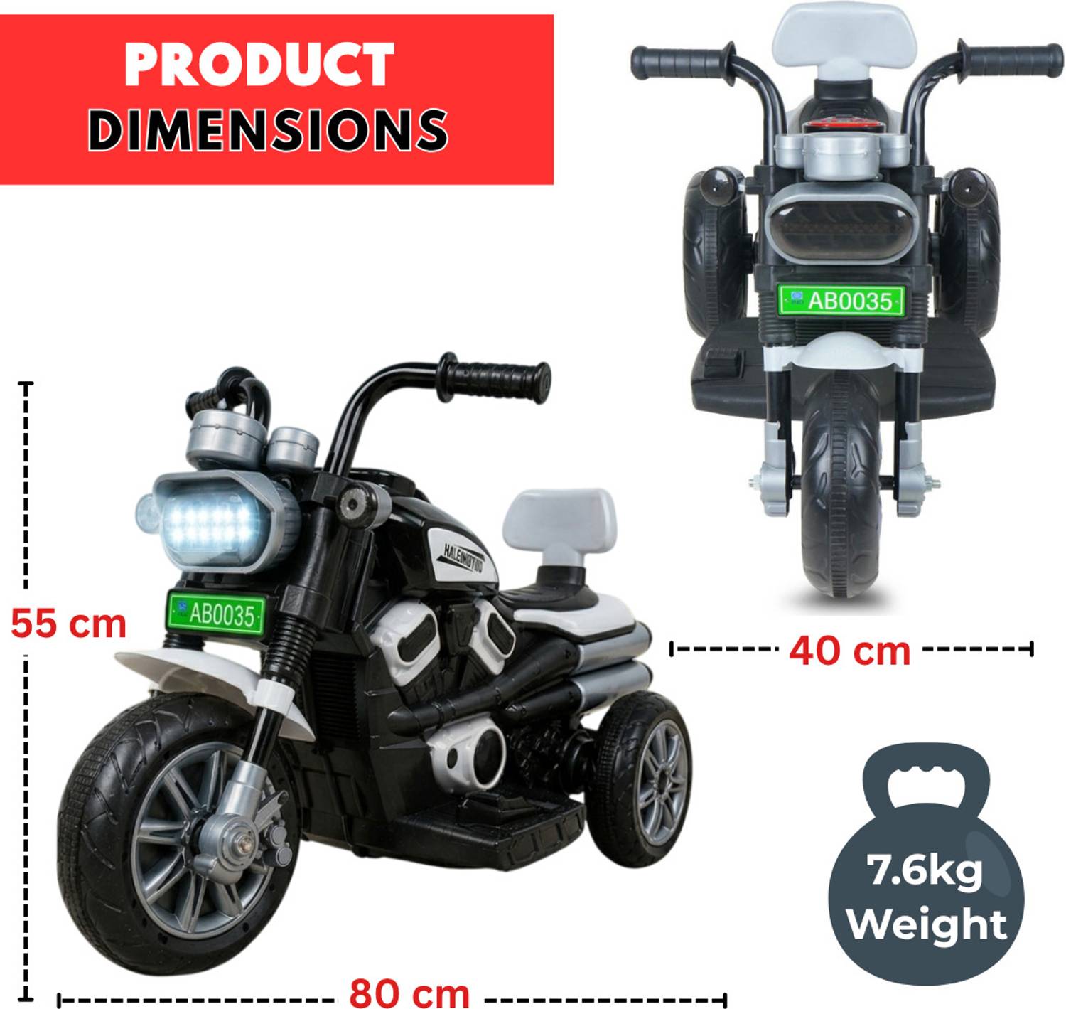 A+13 Haleimotuo Ride-On Bike with Music & LED - Image 4