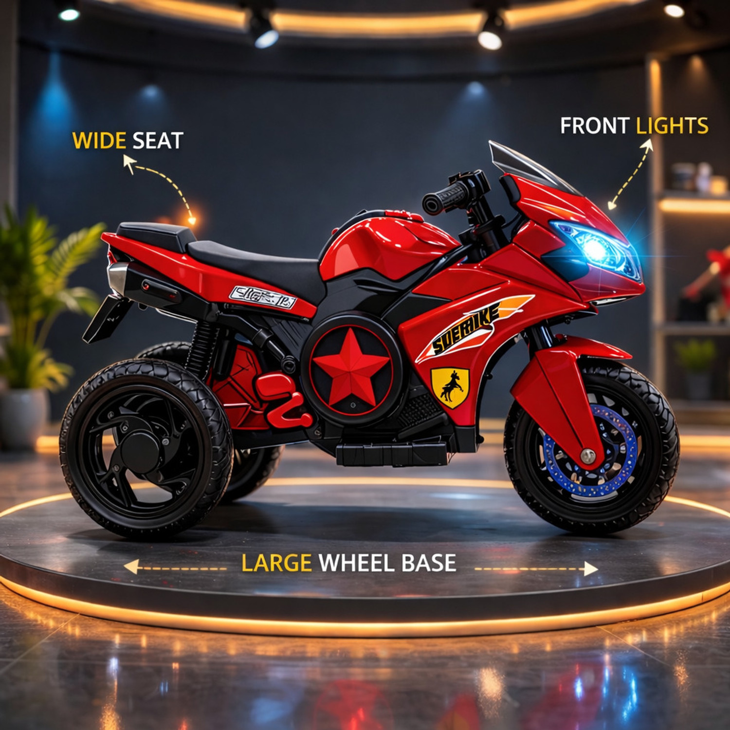Image of Pandaoriginals R15 Ev jUMBO Music & Lights, Built in MP3 player /AUX Heavy Battery Bike Battery Operated Ride On