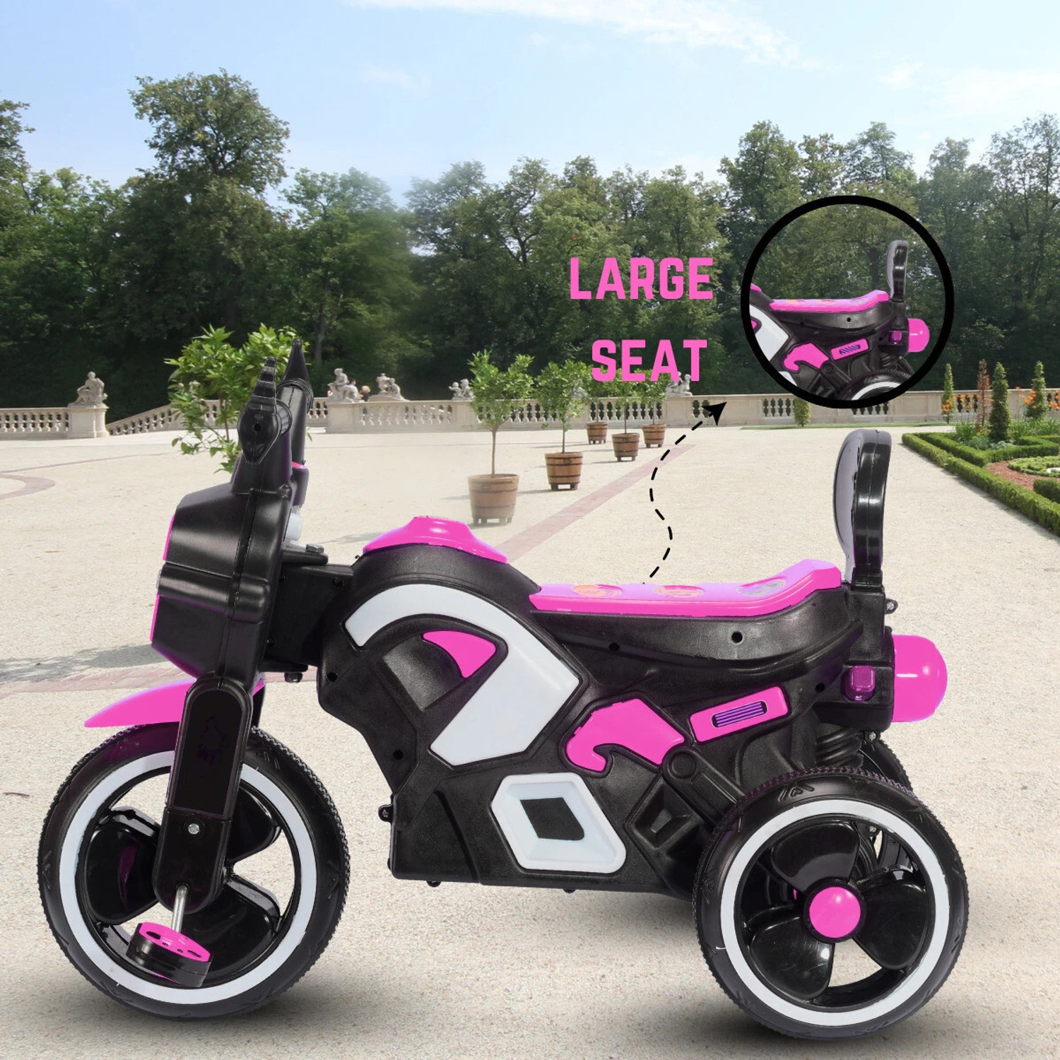 Image of Little Olive RideOn Ranger Bike Pedal Tricycles for Kids 1-3 Years Rideons & Wagons Battery Operated Ride On (Pink)